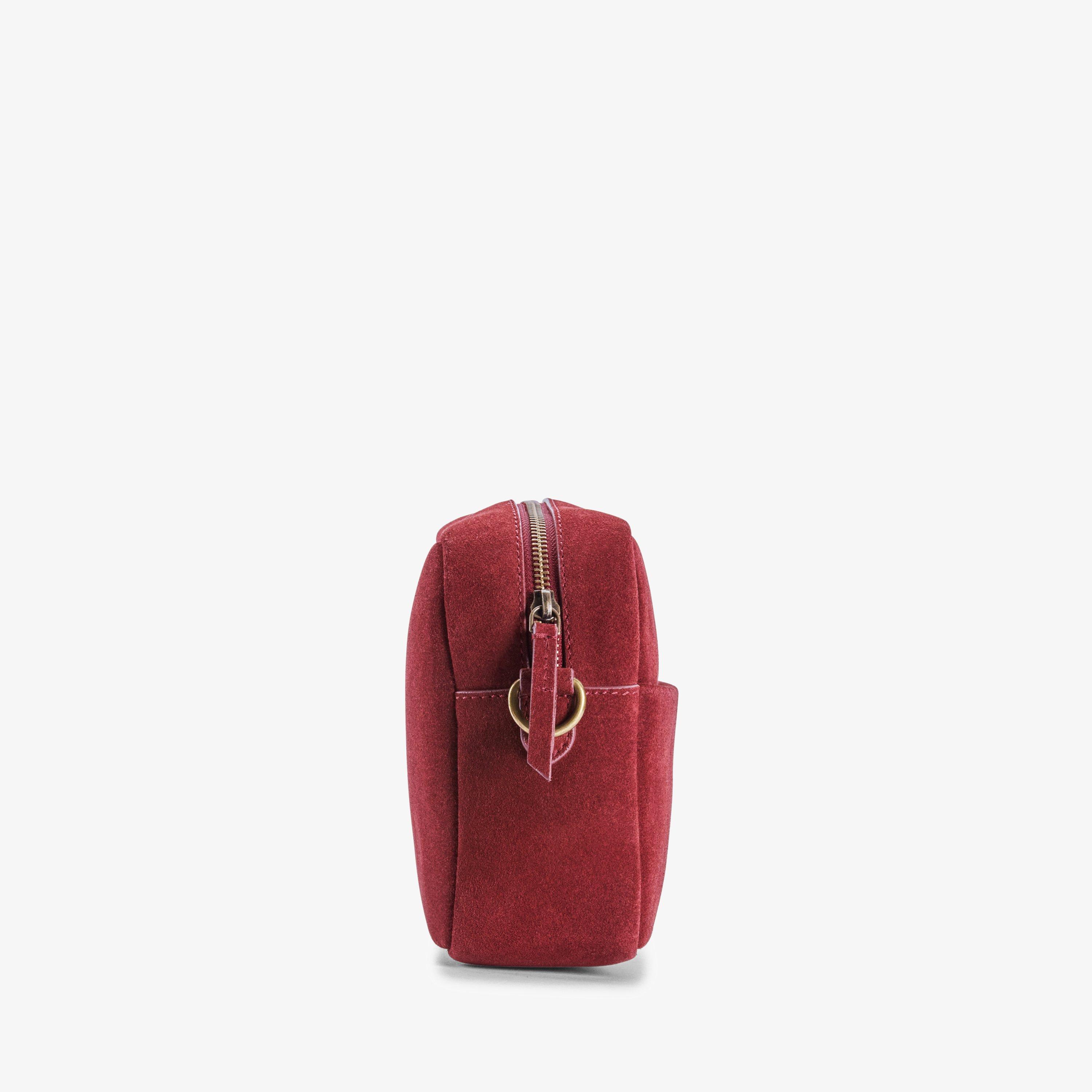 Kierra Strap Maroon Suede Cross Body Bag, view 3 of 4