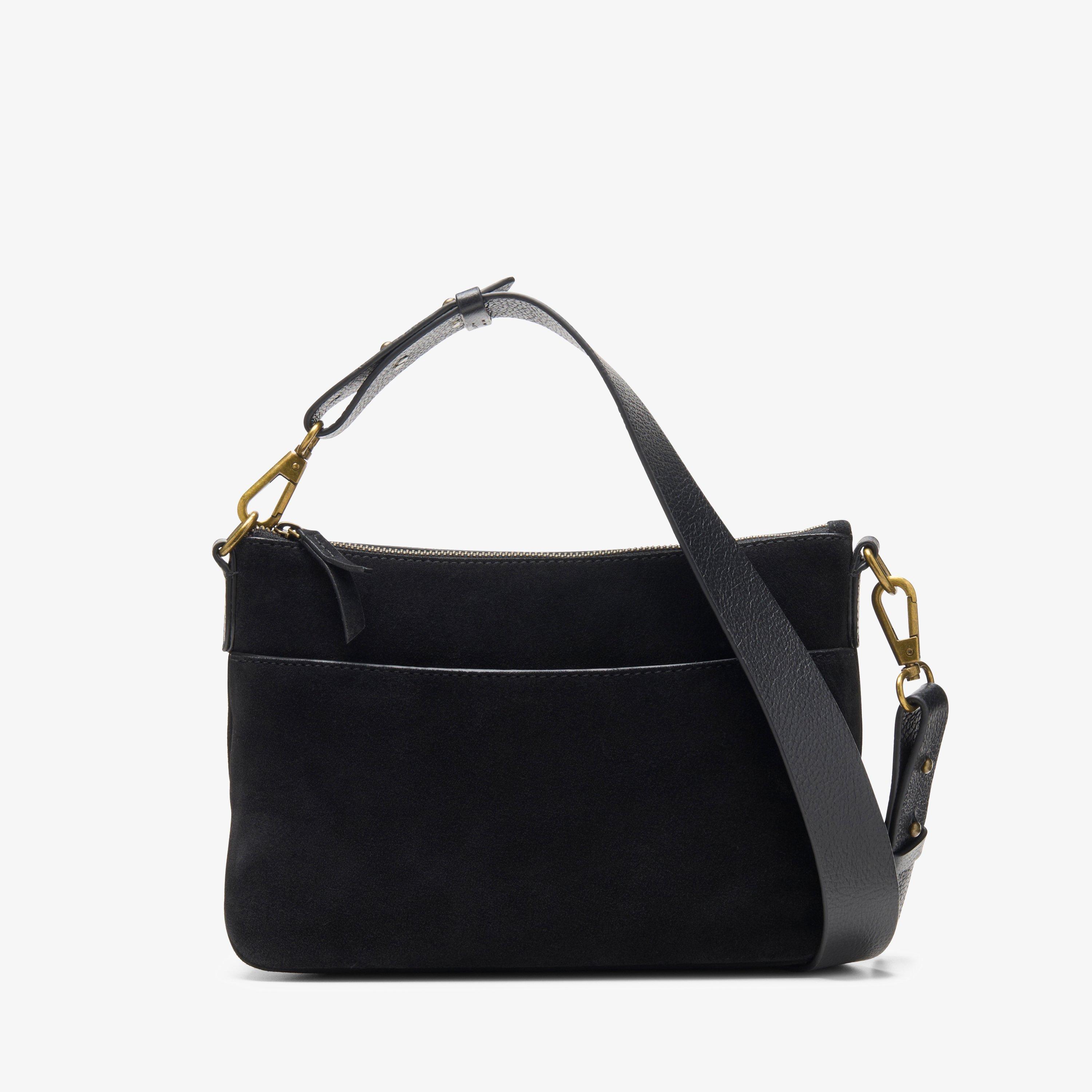 Willow Cross Black Suede Cross Body Bag Shoulder Bag, view 1 of 4