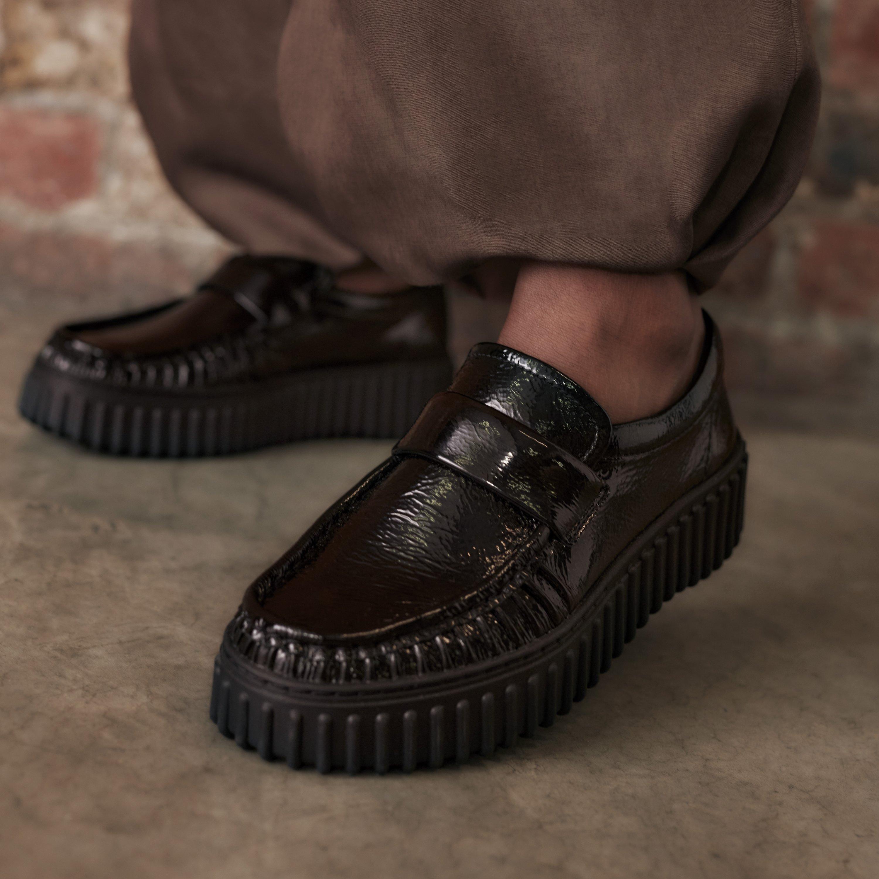 Torhill Mocc Black Patent Loafers Slip Ons, view 3 of 12
