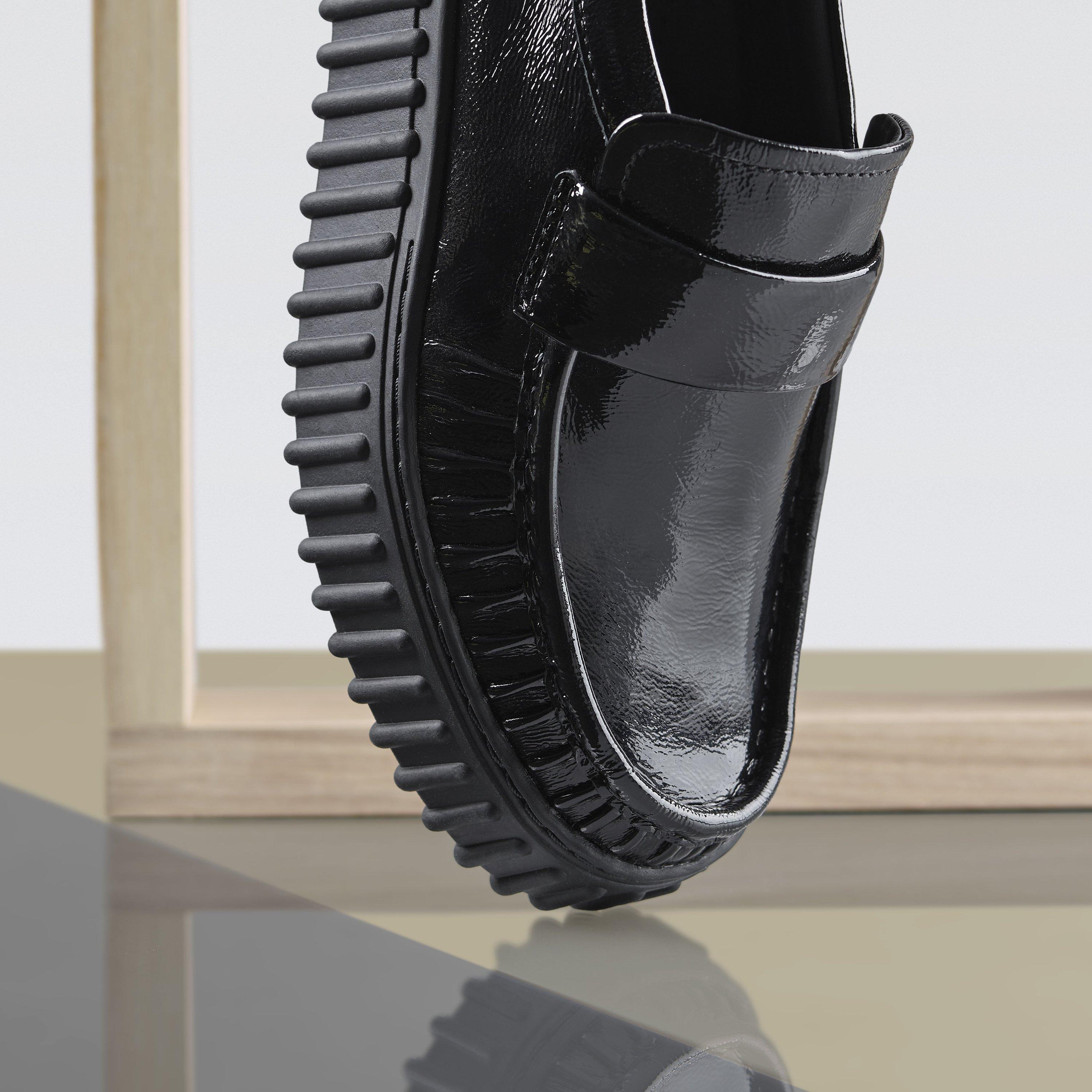 Torhill Mocc Black Patent Loafers Slip Ons, view 5 of 12