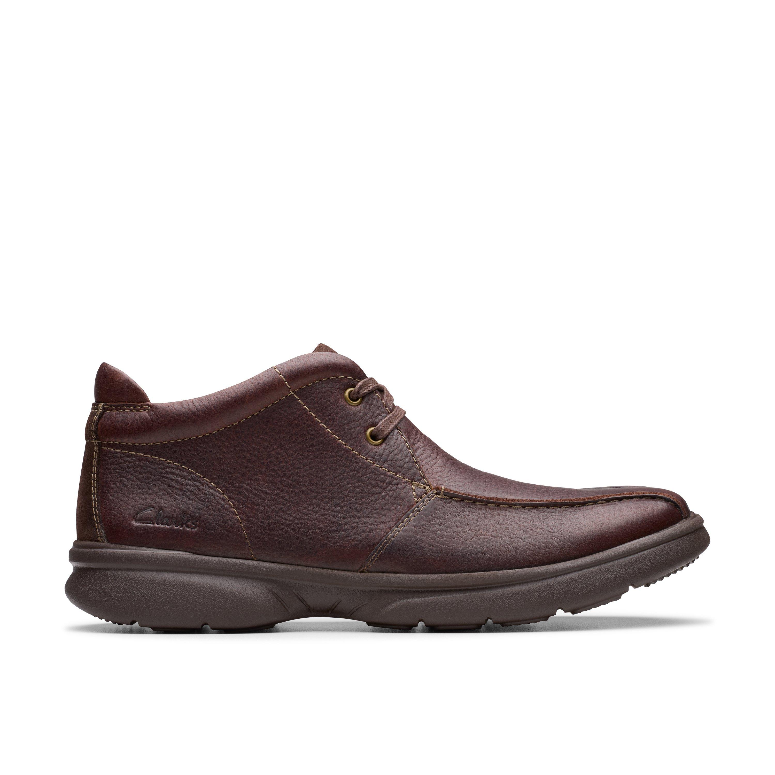 Clarks Mens Bradley Up Brown Leather Casual Boots Shoes | eBay