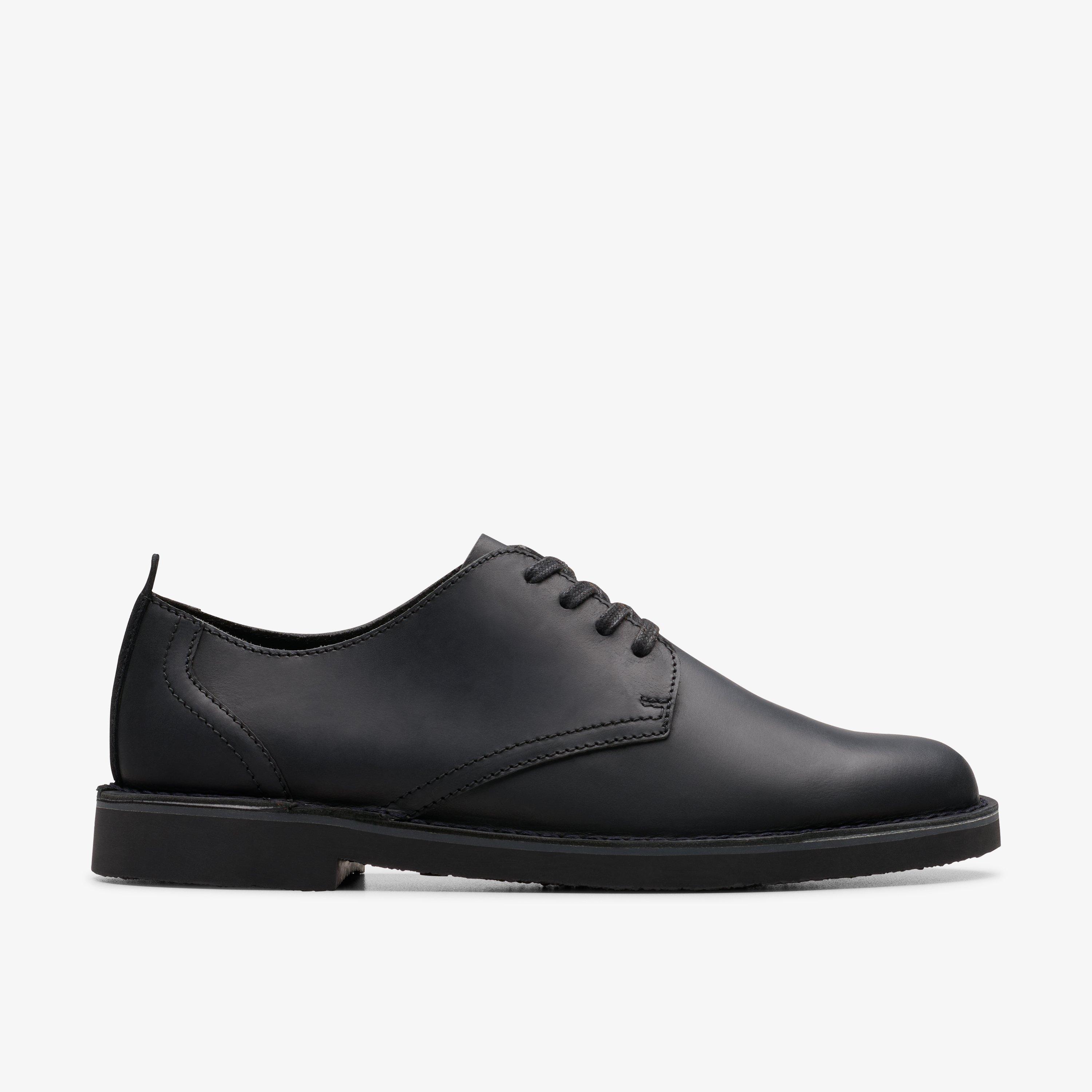 Shepton Low Black Leather Shepton Low | Clarks