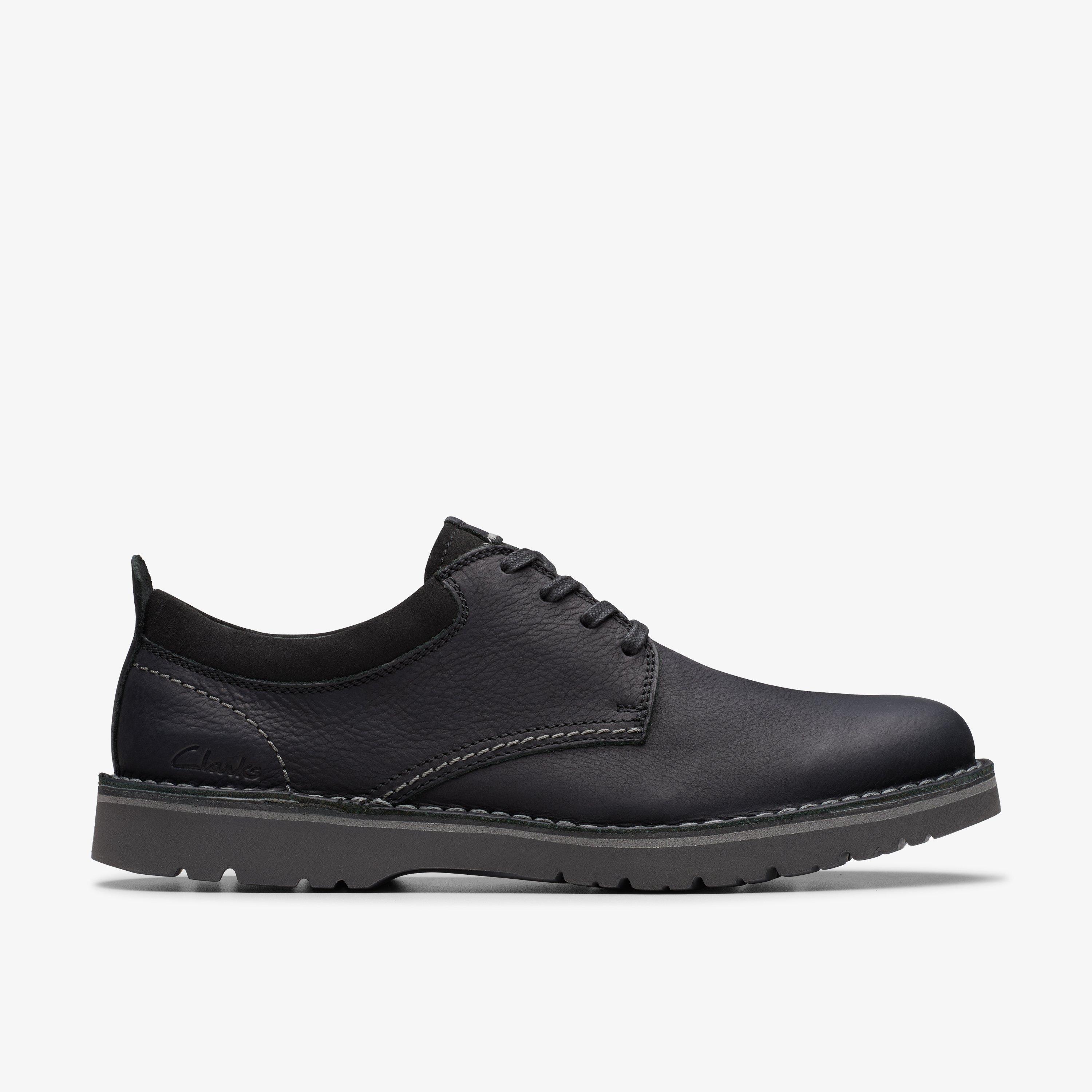 Mens Eastridge Low Black Leather Brogues | Clarks Outlet