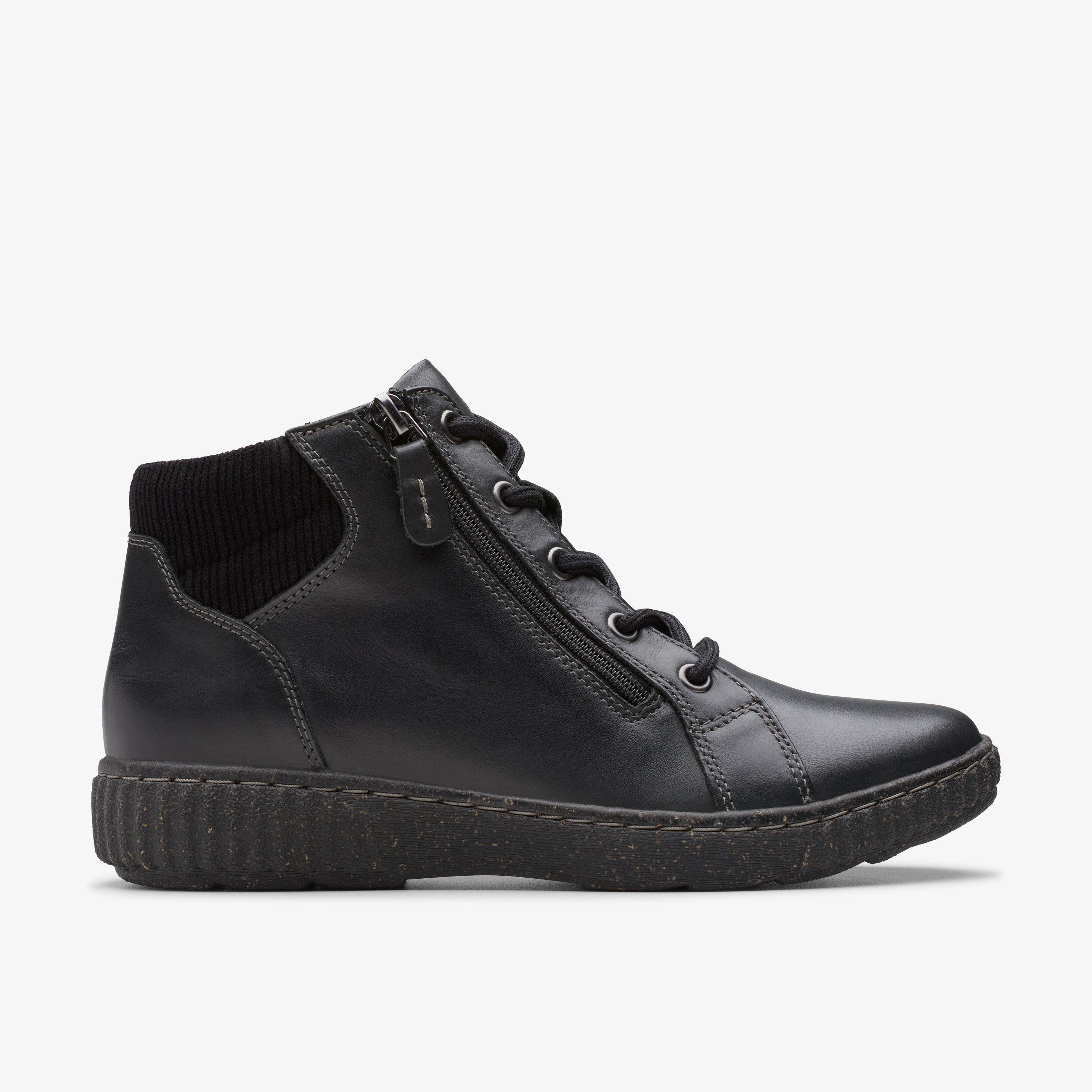 Caroline Park Black Combination Ankle Boots Lace Up, view 1 of 6