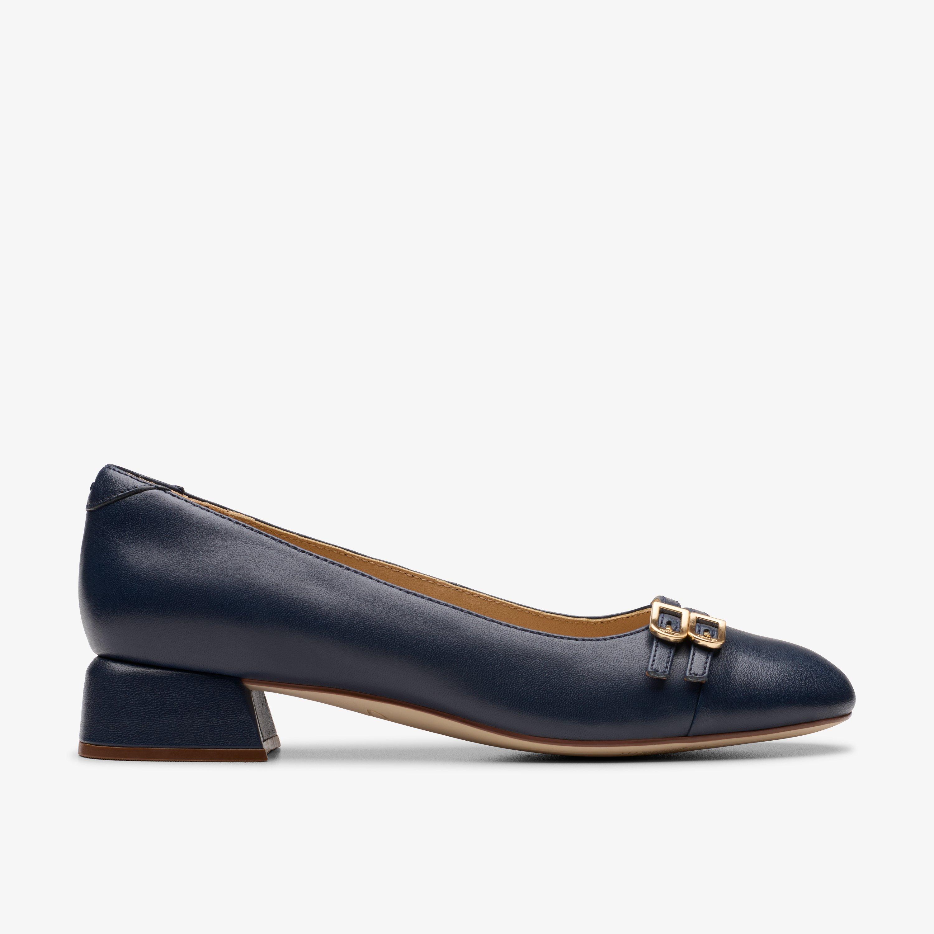 Navy court shoes leather best sale