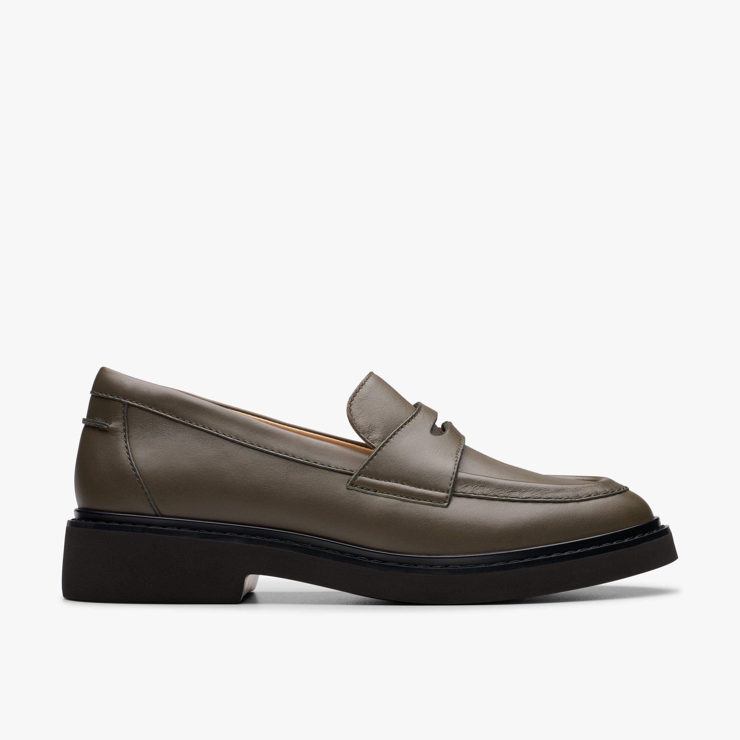 Clarks Womens Loafers Splend Edge Leather 9.5 Black