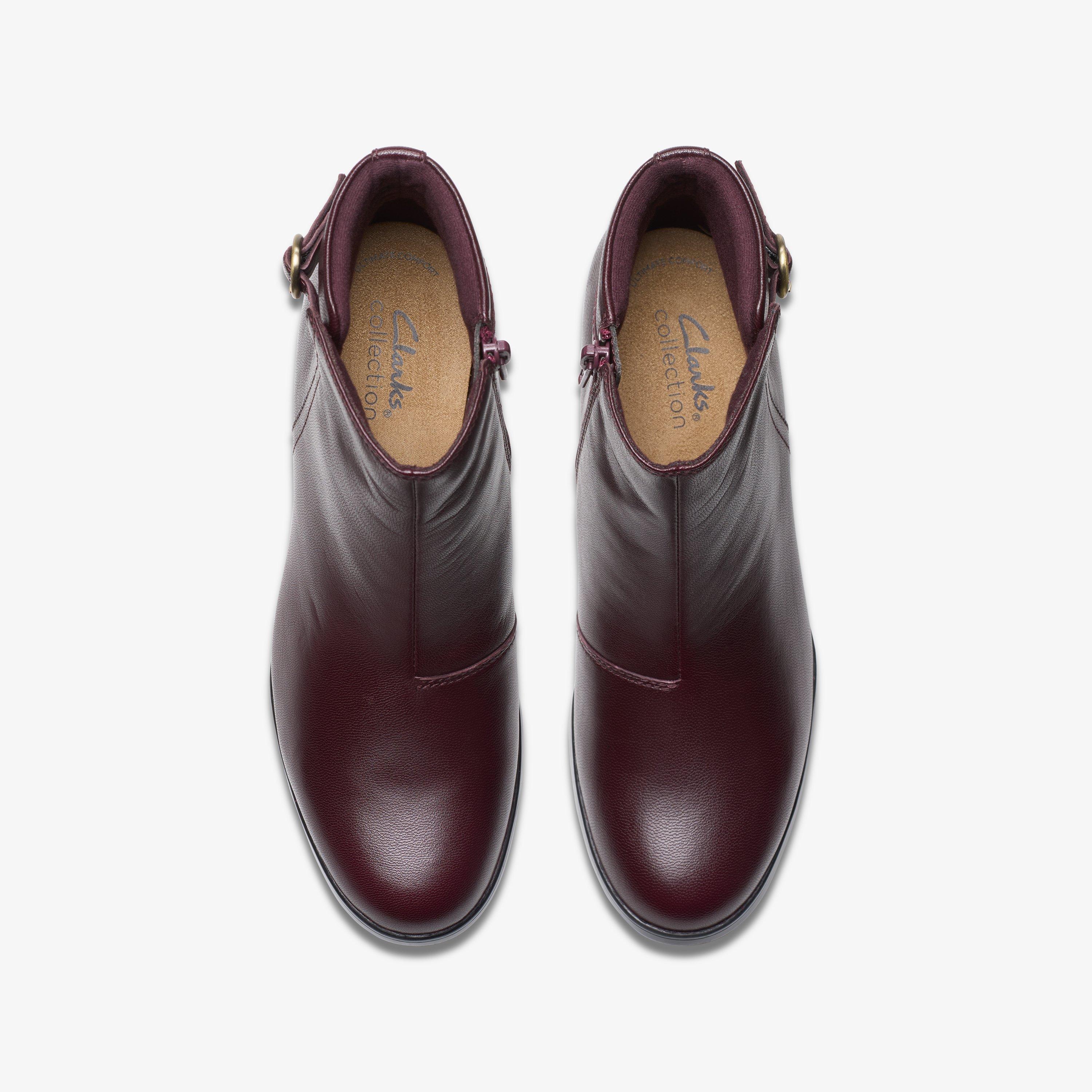 Clarks burgundy ankle boots hotsell