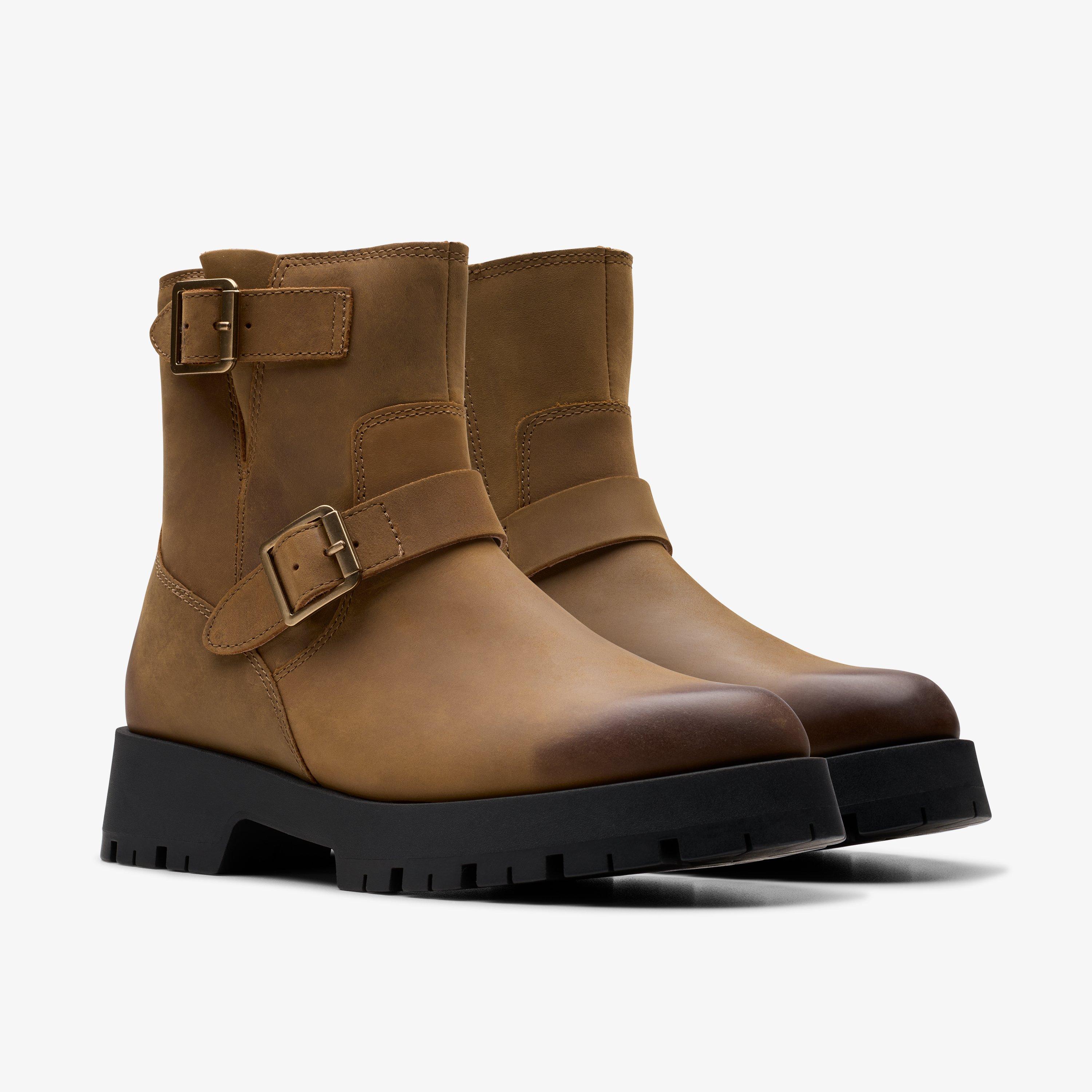 Ledwick Haley Dark Sand Oily Ankle Boots, view 4 of 6