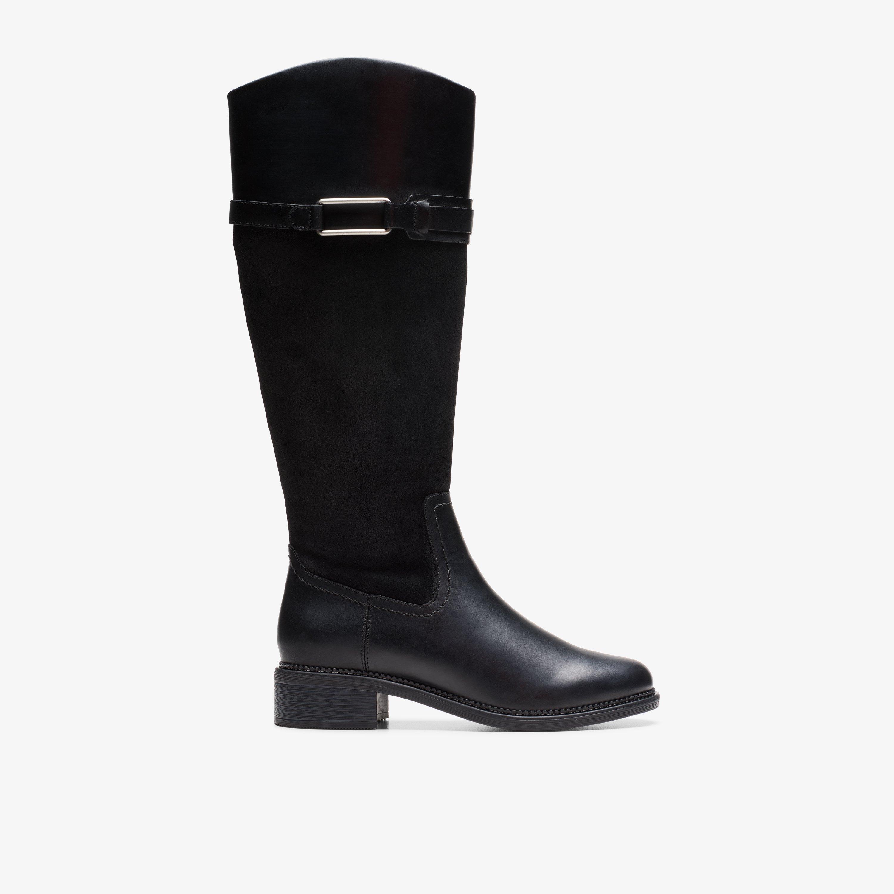Women s Knee High Boots Chunky Heeled Flat Clarks CA