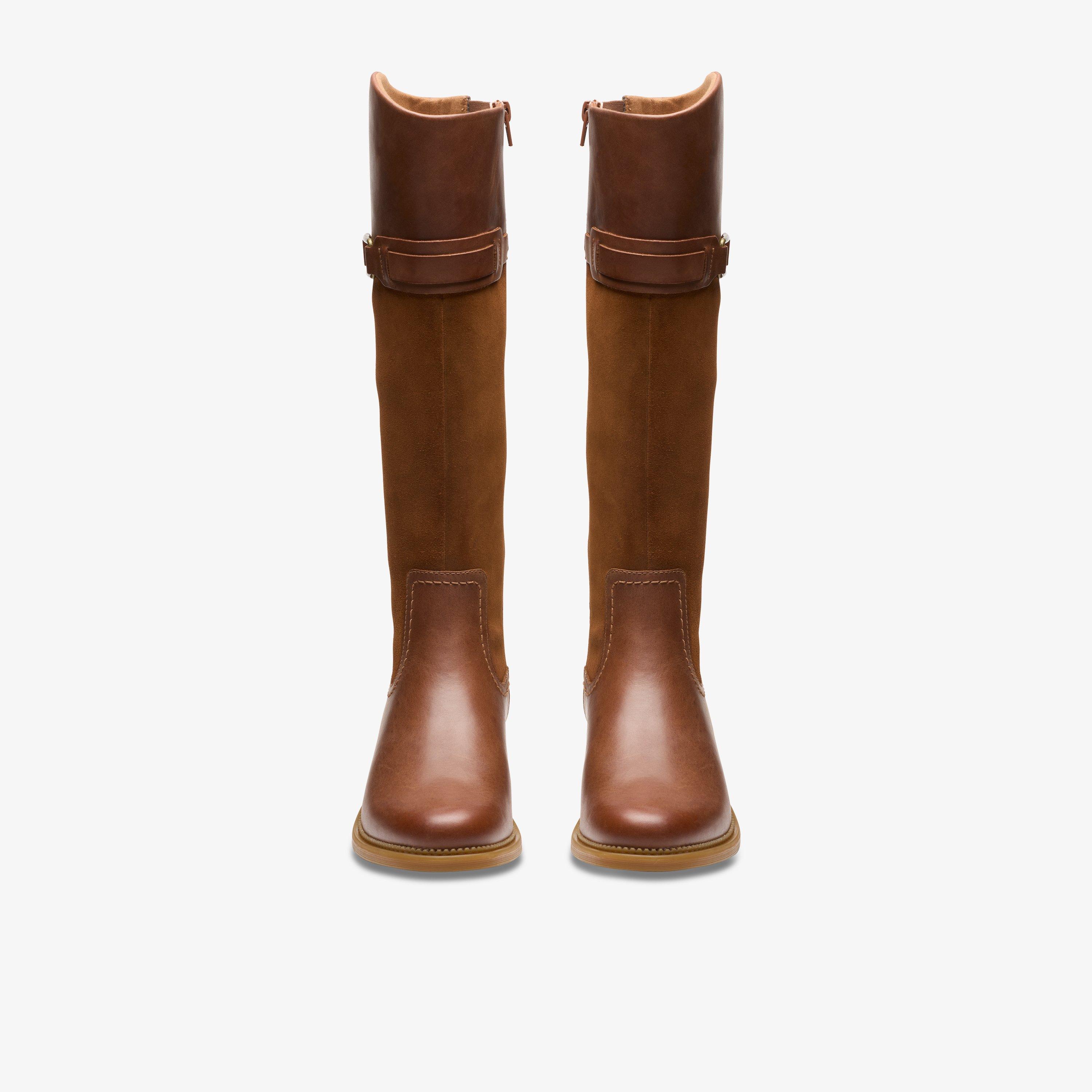 Clarks tall brown boots deals