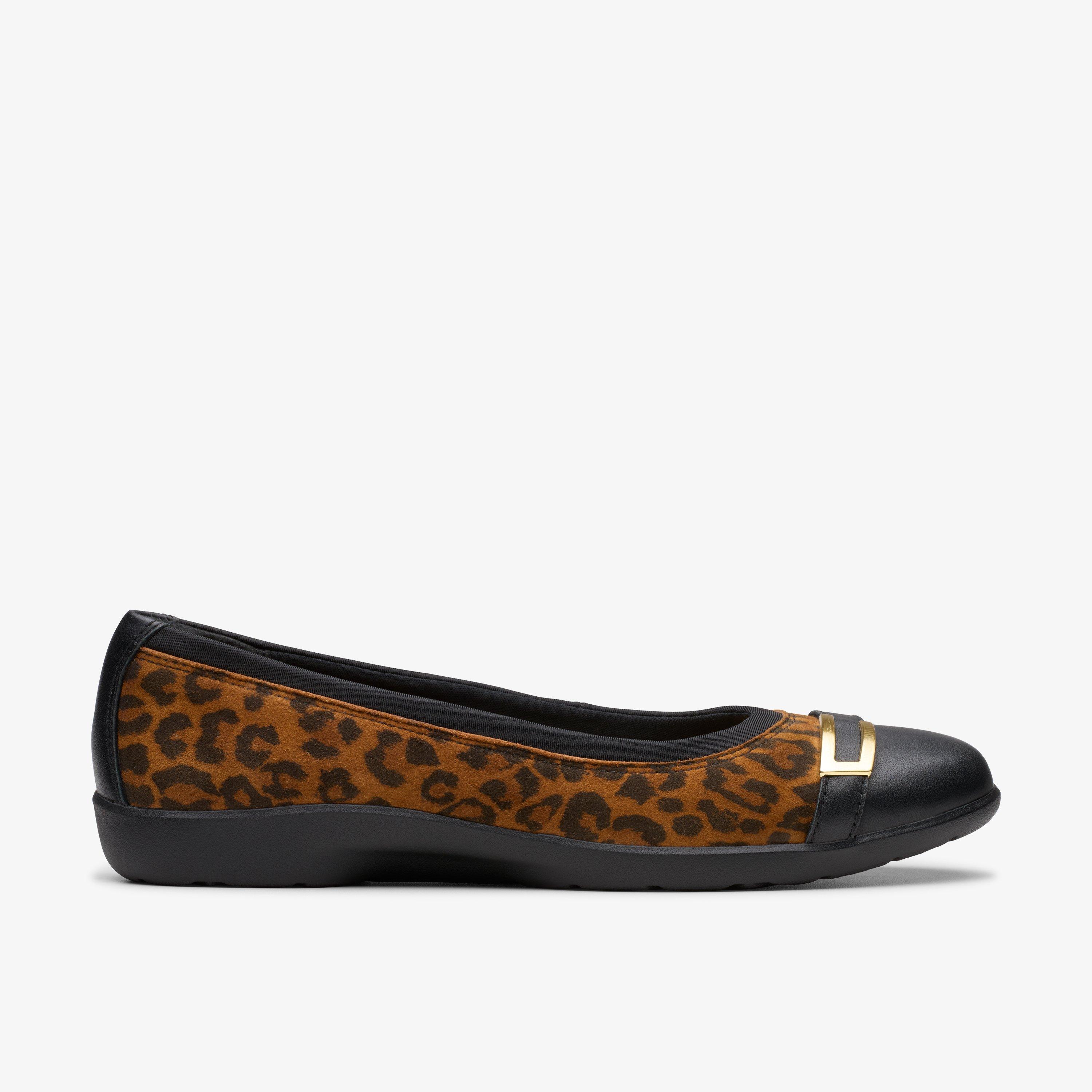 Clarks leopard print sandals online