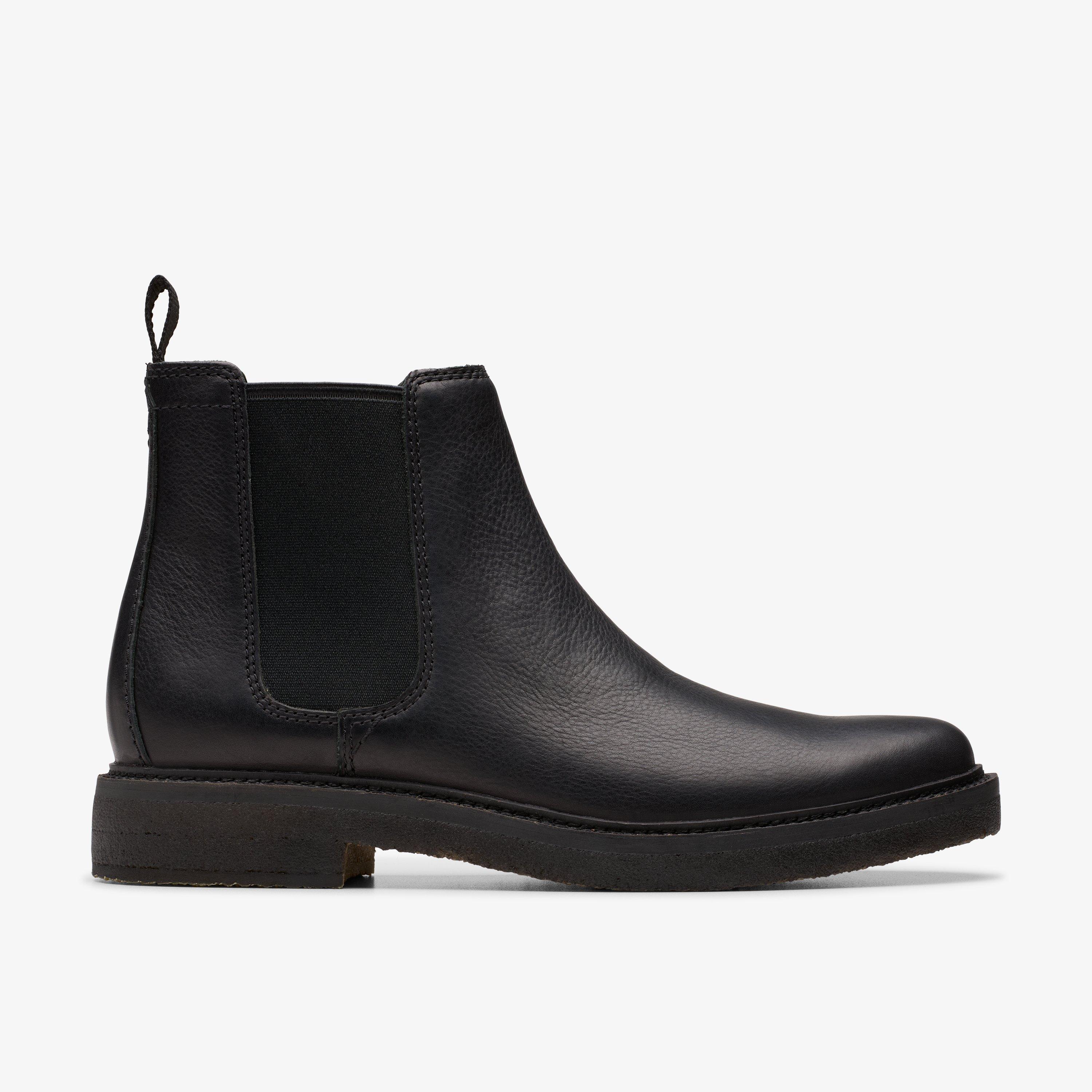 Clarks black leather chelsea boots on sale