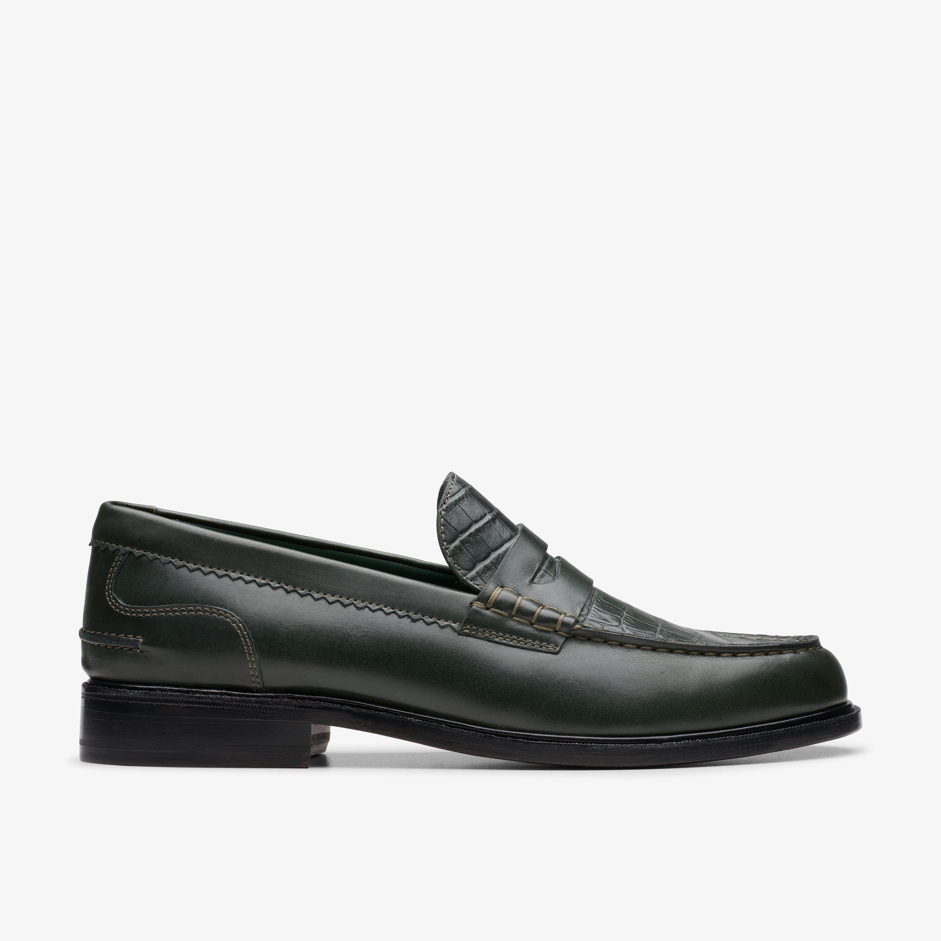 Craft James Lo Dark Green Combination Loafers Slip Ons, view 1 of 7