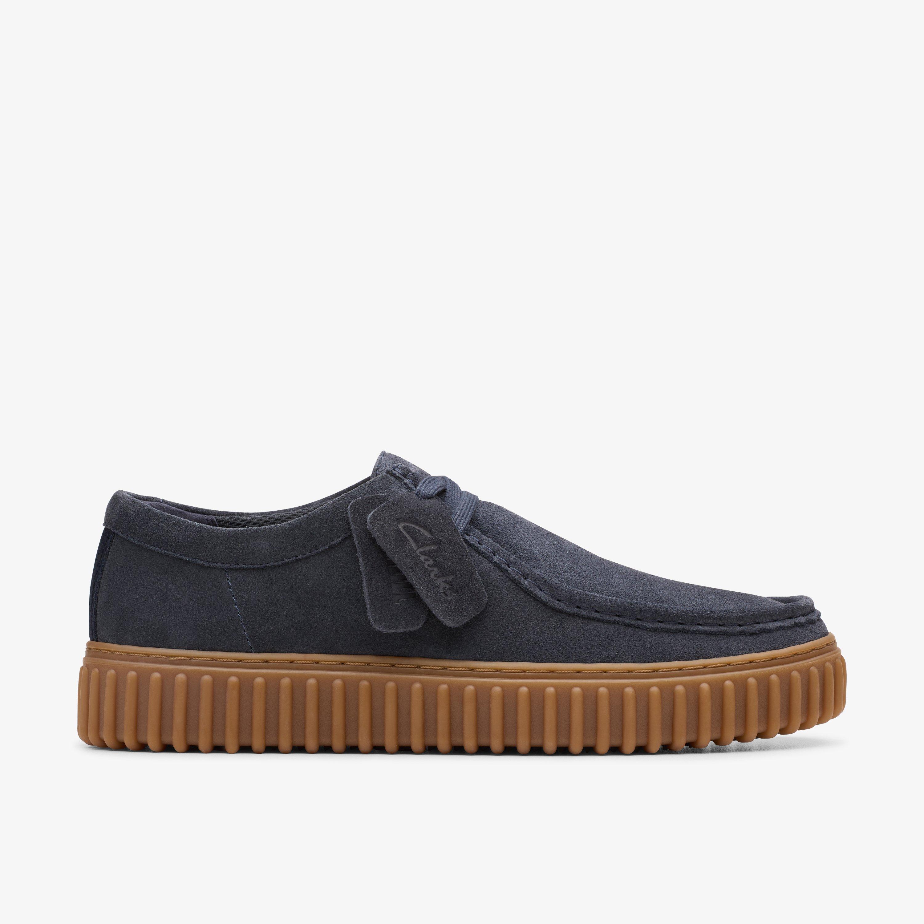 Clarks navy suede on sale