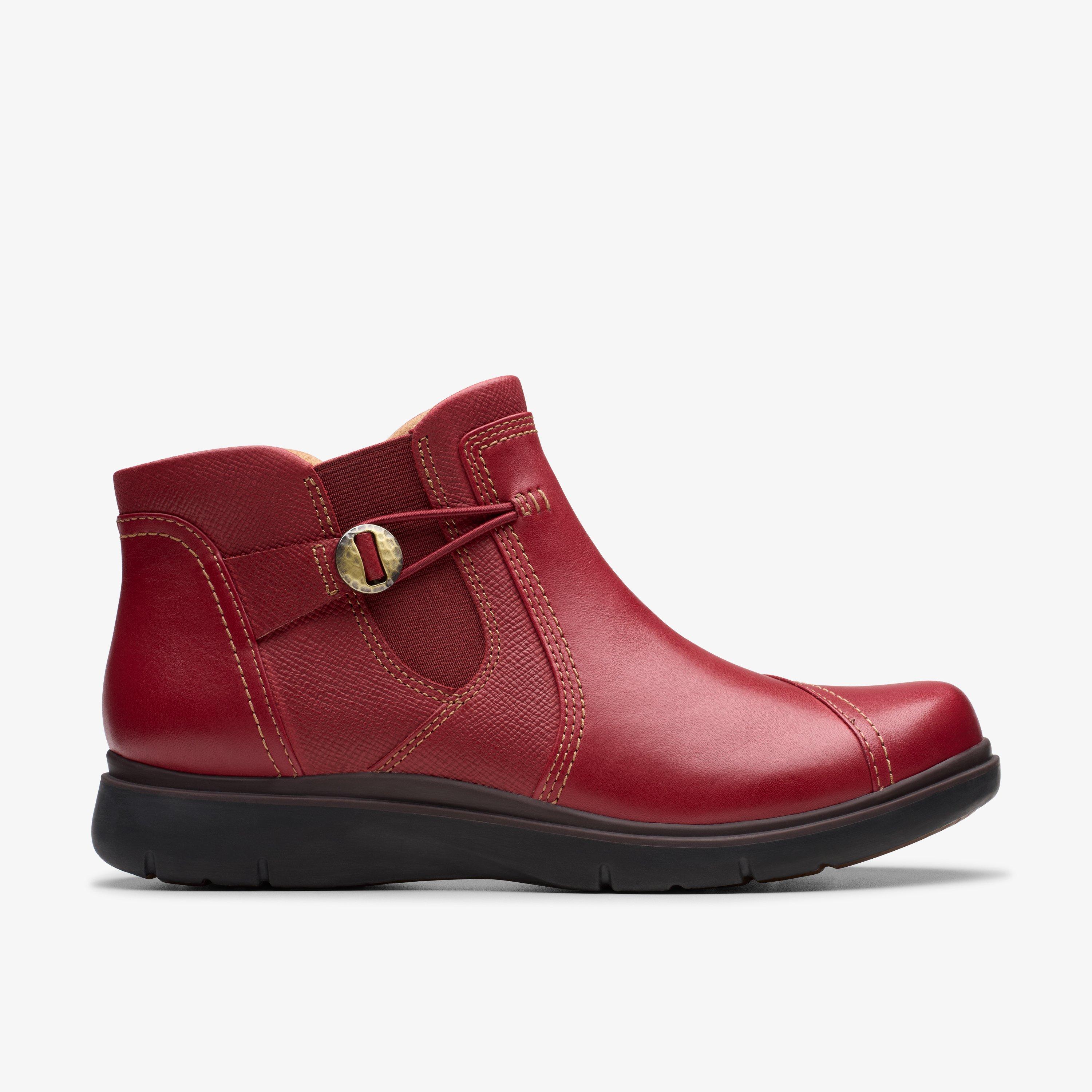 Clarks boots womens red on sale