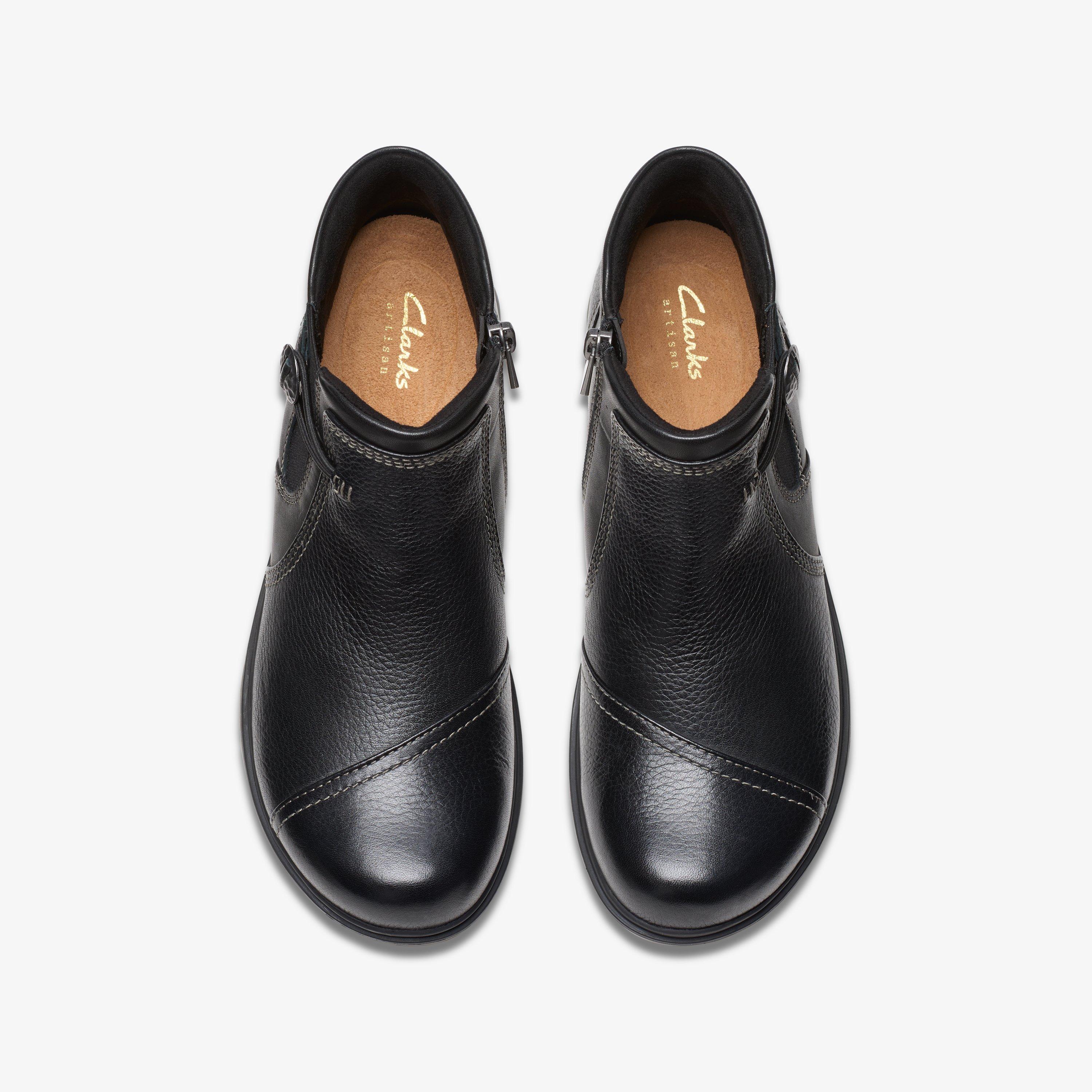 Clarks Certina Joy Stivaletti Donna In Pelle Nera, Taglia 38.5 EU Larga