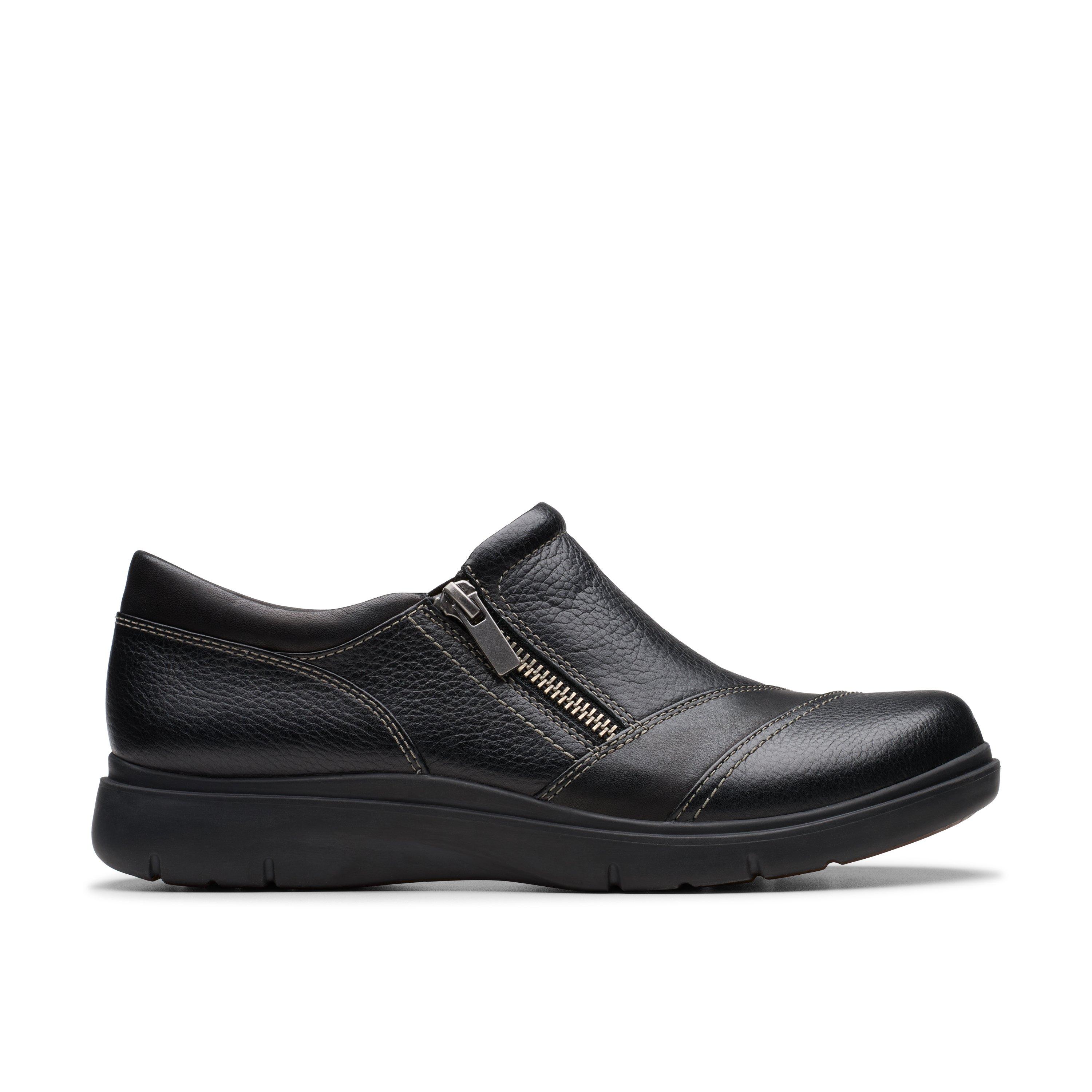 Clarks Womens Certina Pure Black Leather Casual Shoes | eBay