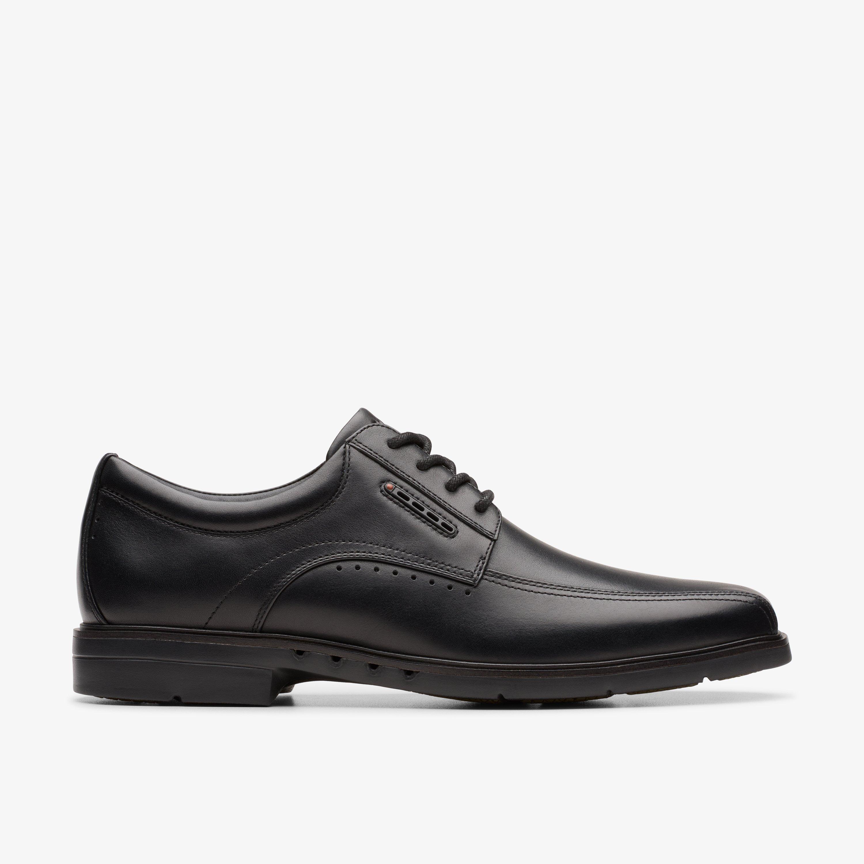 Mens Un Kendric Way Black Leather Oxford Shoes