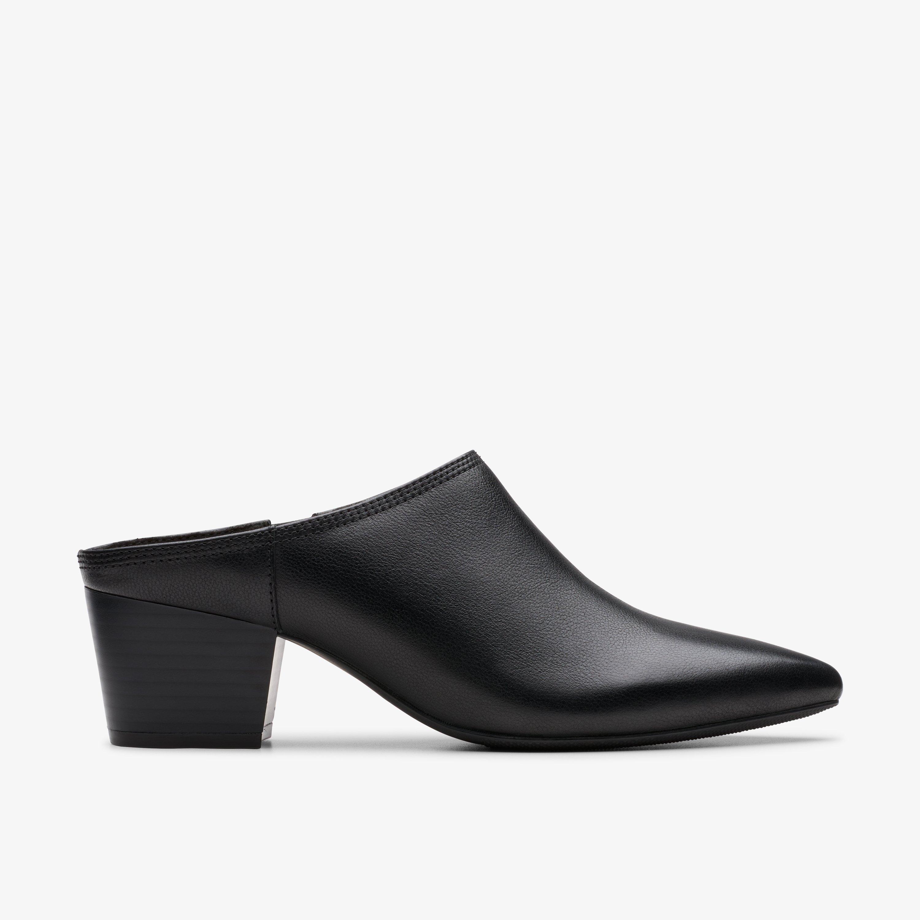 Womens Ellanie Pace Black Leather Slip Ons | Clarks CA