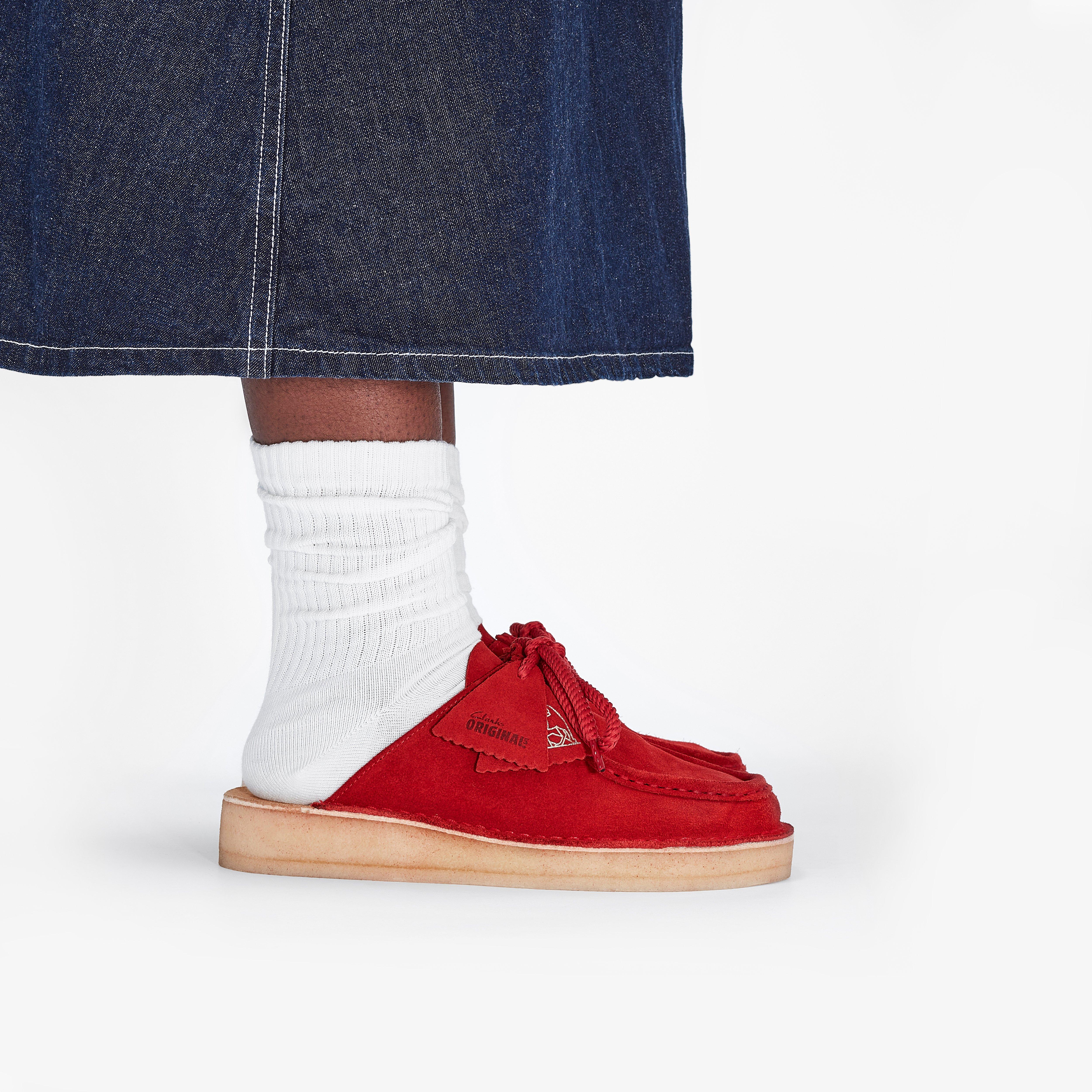 【CLARKS】Desert Nomad Mule ミュール Womens Desert Nomad Mule Red Suede Clogs & Mules | Clarks