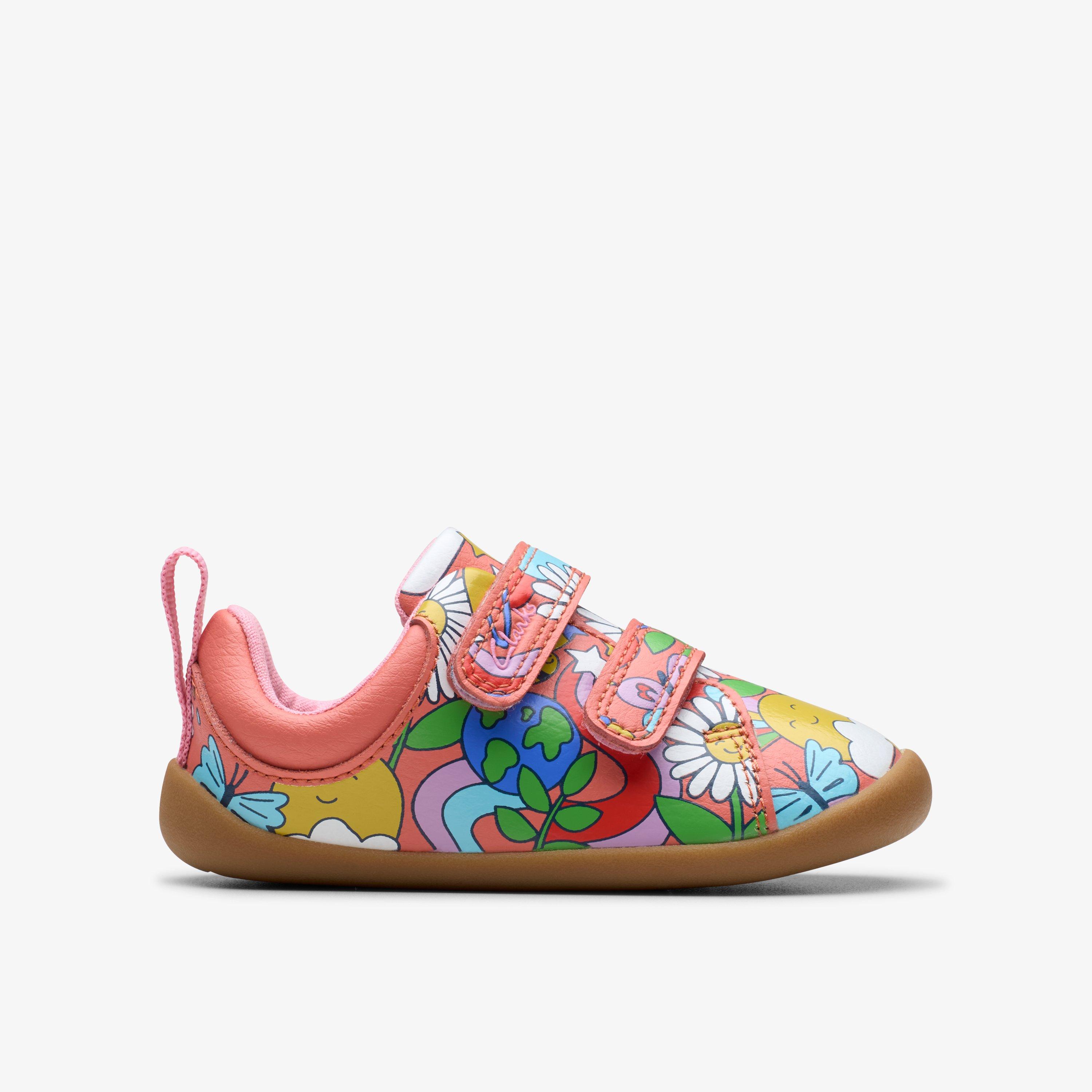 Girls Roamer Magic Toddler Pink Print Synthetic Pre Walker Clarks IE