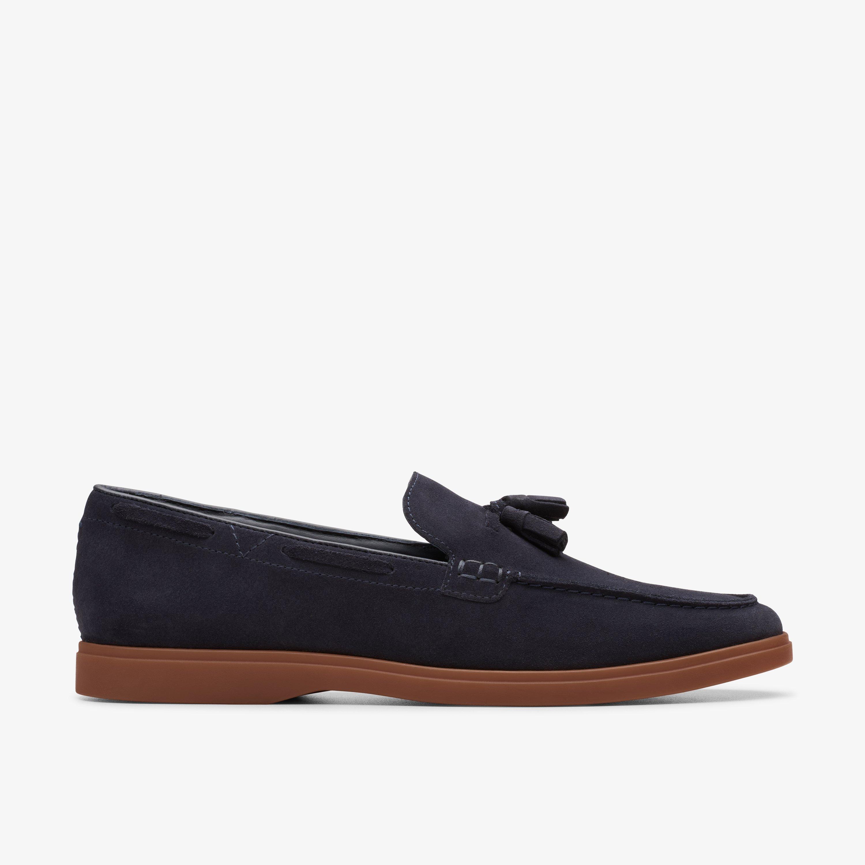 Torford Tassel Navy Suede Slip Ons Loafers, view 1 of 9