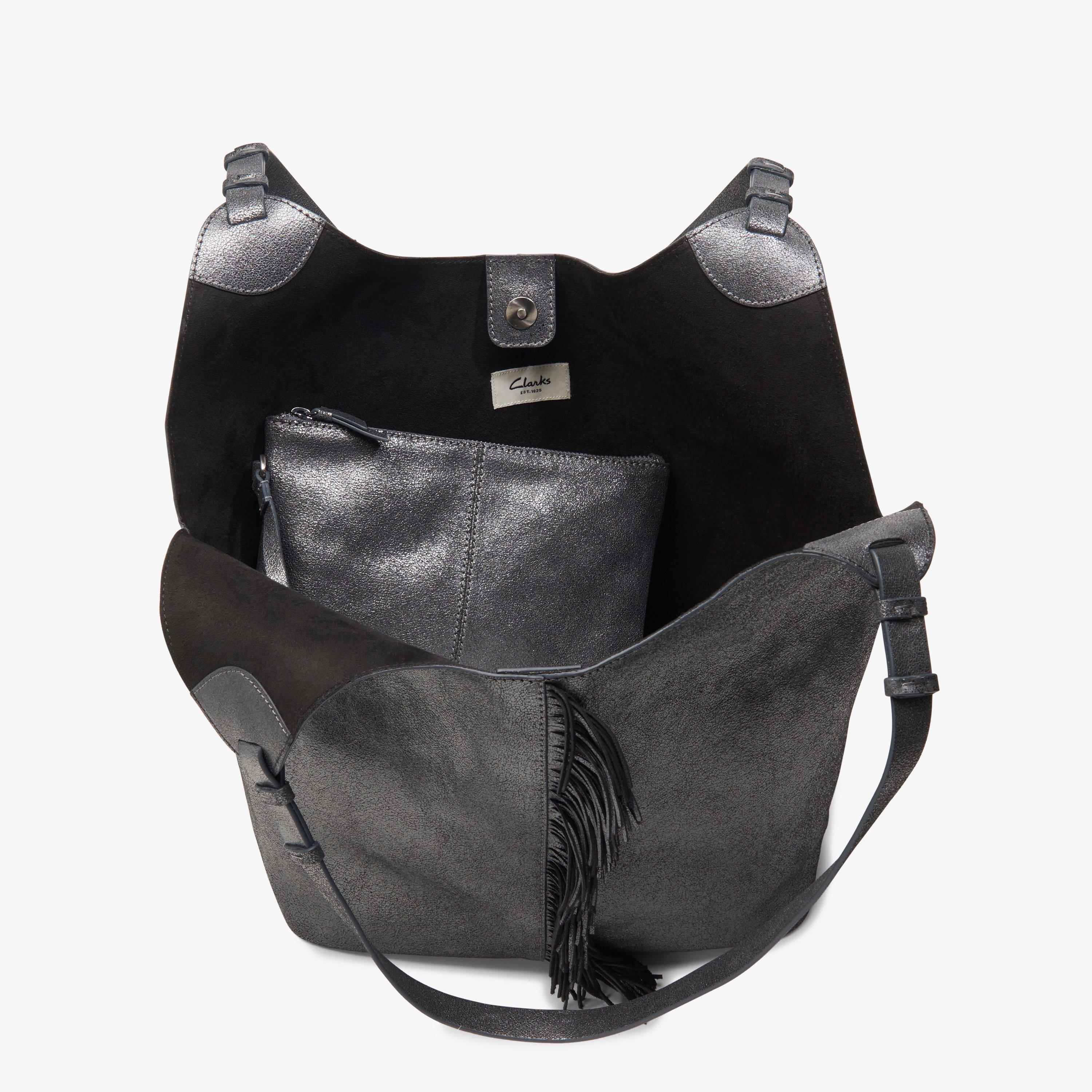 Casual Tote 2 Pewter Metallic Tote Bag Shoulder Bags, view 5 of 6