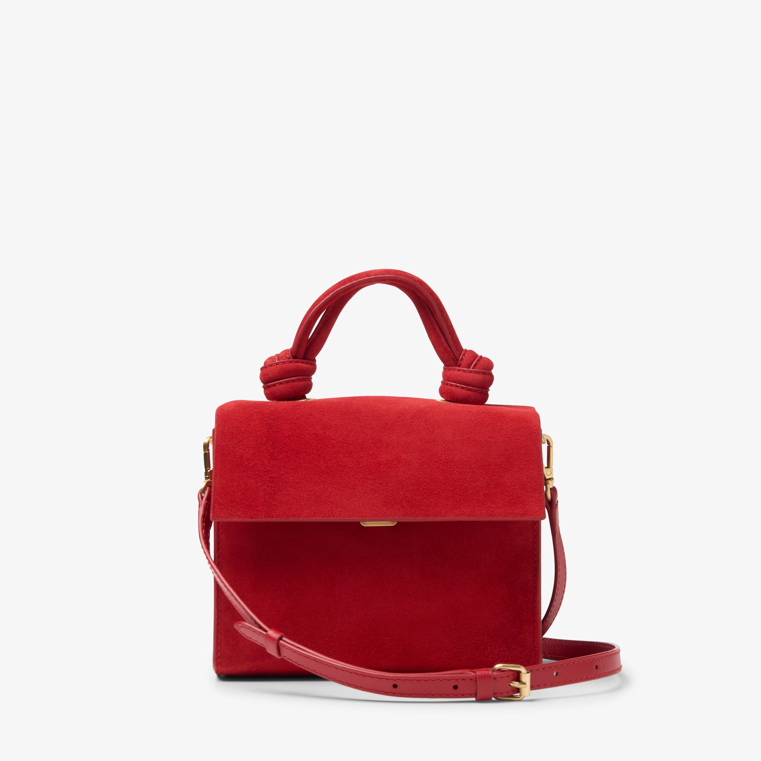 Roslyn Ritzy Red Suede Clutch Bag, view 1 of 7