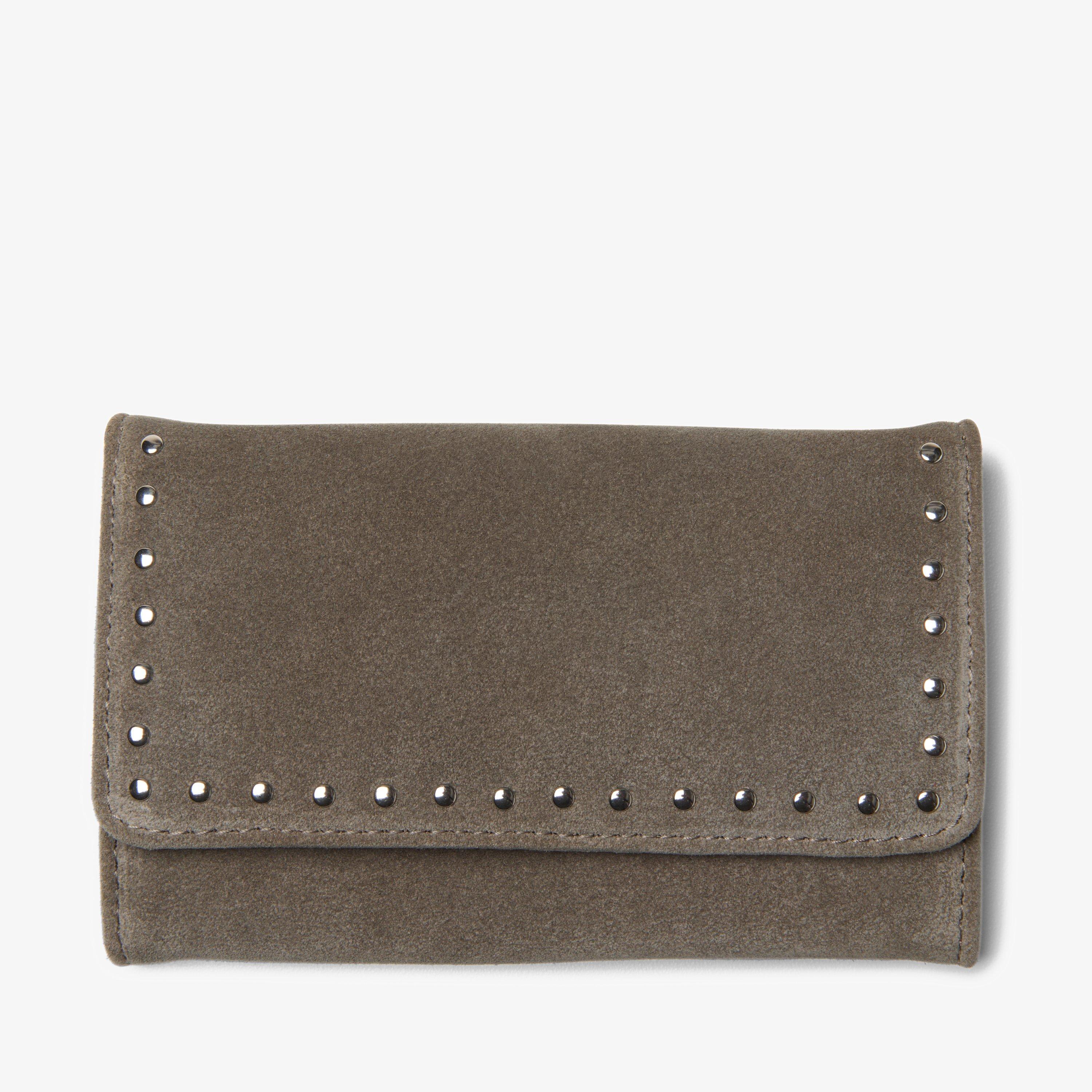 Roslyn Utility Dark Grey Suede Purse, view 1 of 2