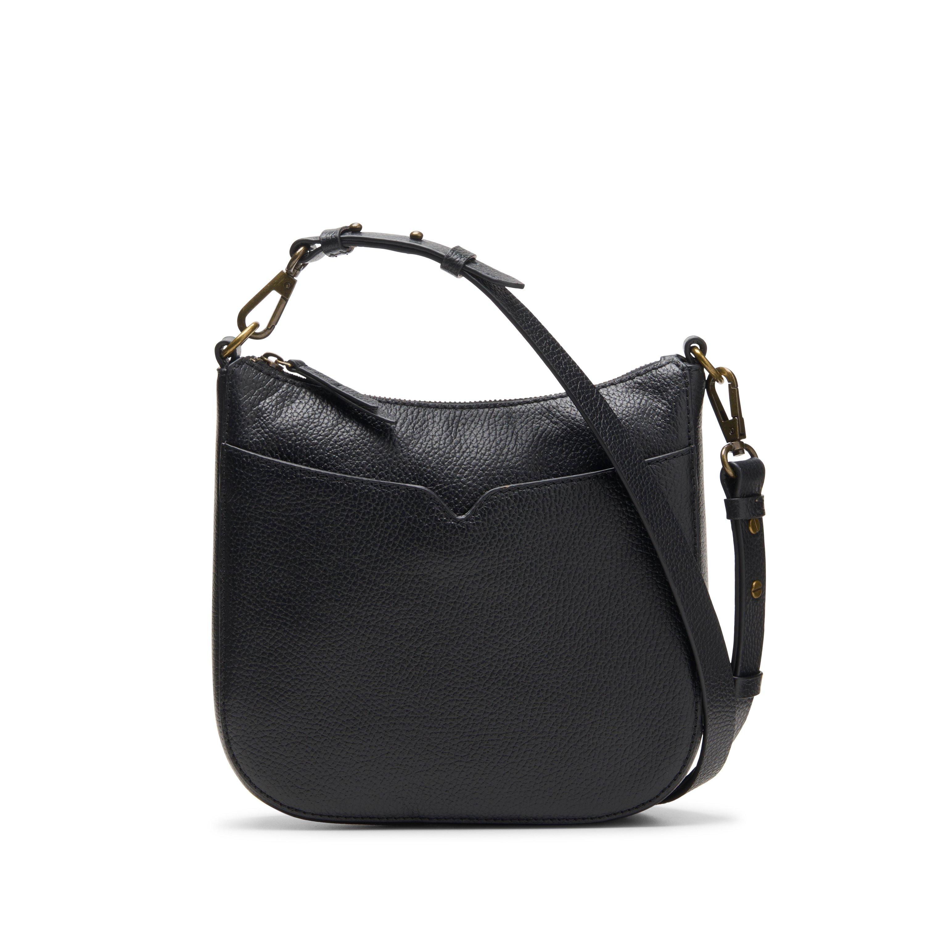 Clarks Womens Topsham Willow Black Leather Shoulder Bags,Cross Body Bag
