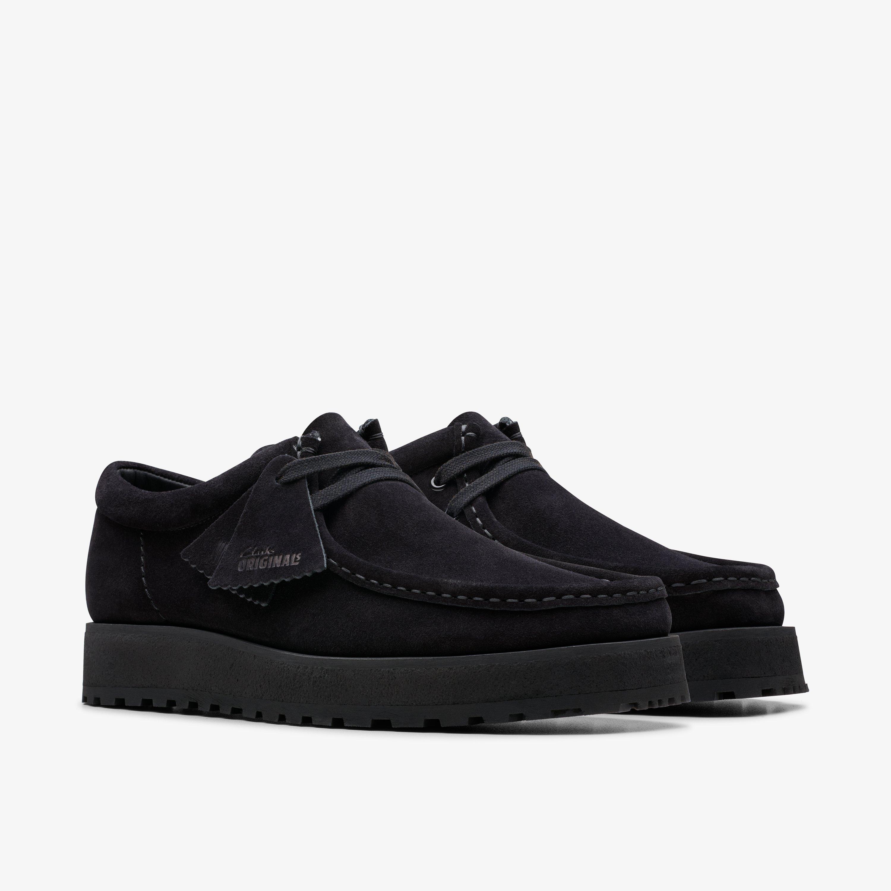 Walla Scout Lo Black Suede Wallabee, view 4 of 6
