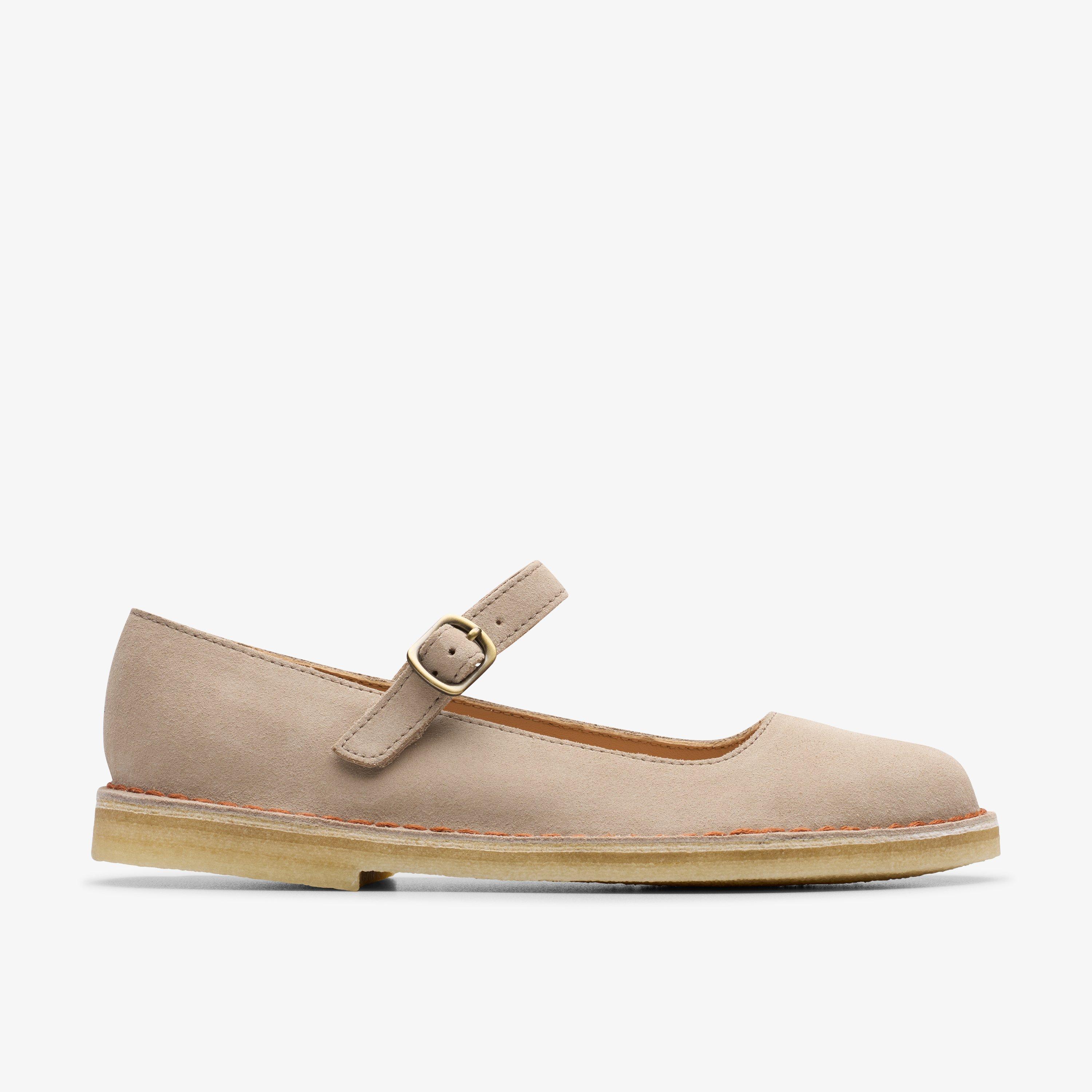 【CLARKS】DESERT JANE Women's Desert Jane Black Leather Mary Janes | Clarks