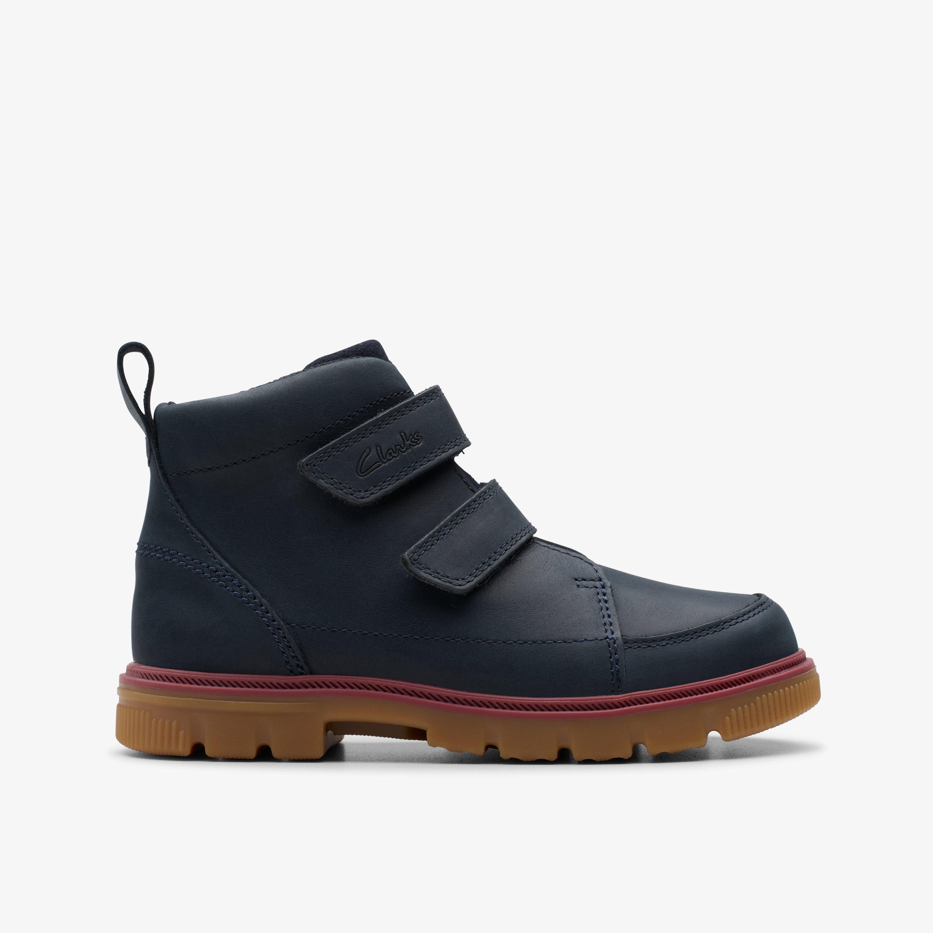 Boys Girls Kids Unisex Lorcam Hi Kid Navy Ankle Boots Clarks UK