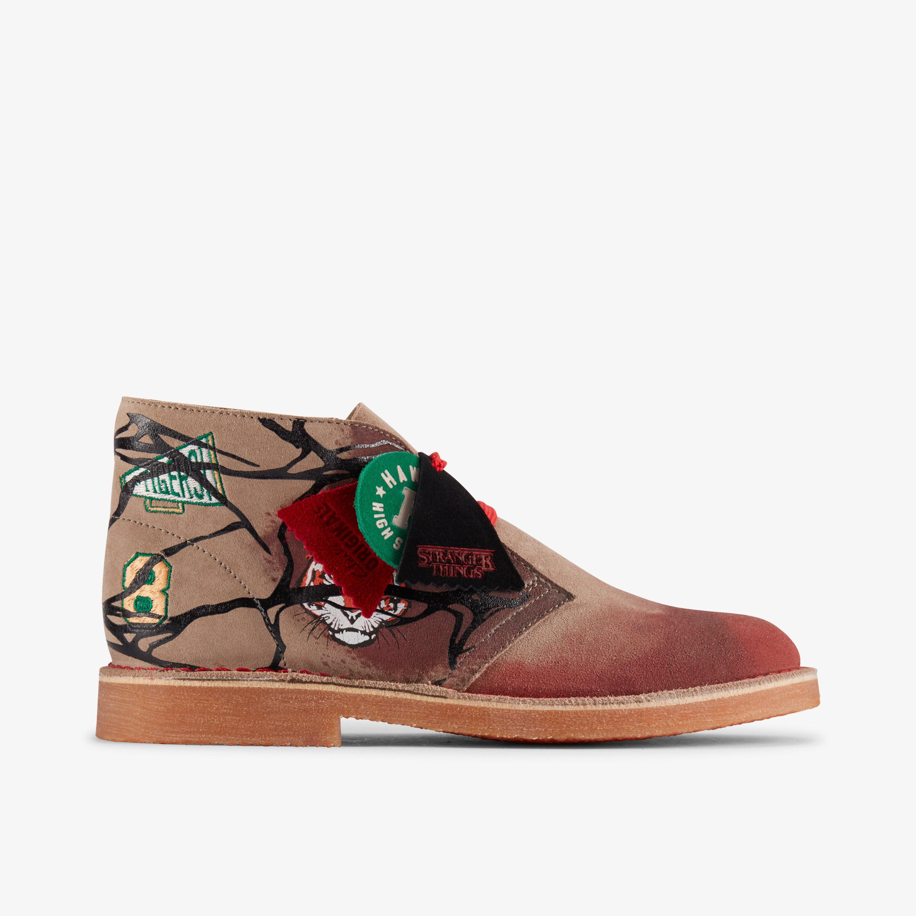 Boys Girls Kids Unisex Stranger Things Desert Boot Youth Sand Dark Interest Desert Boot Clarks UK