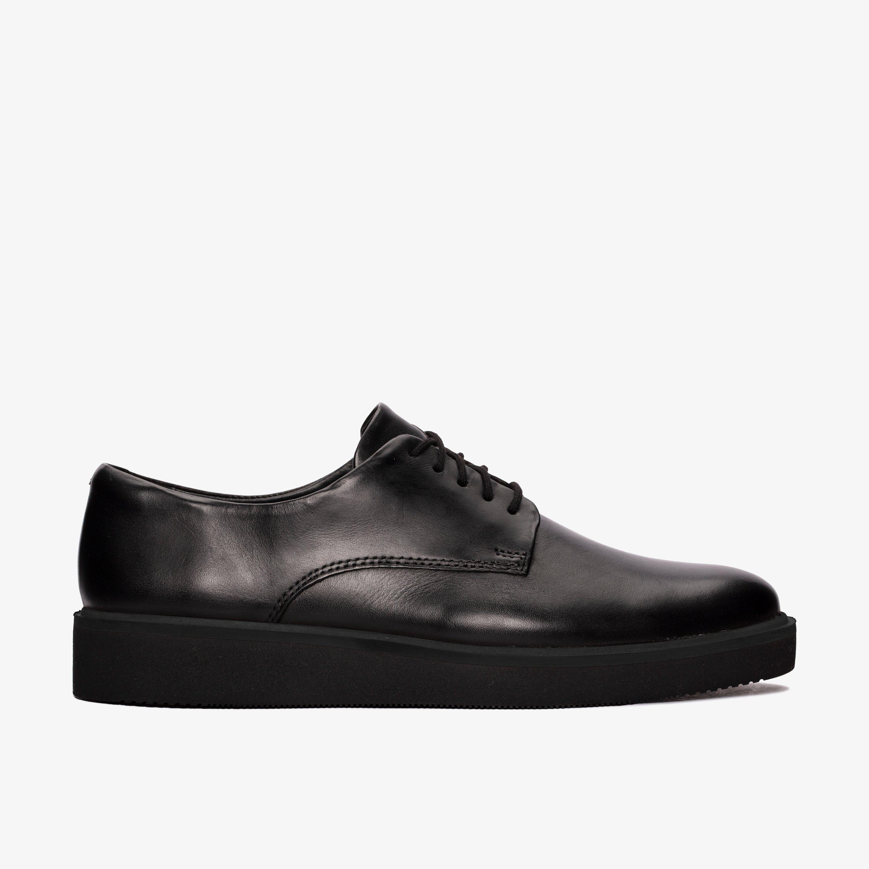 【新品未使用】Clarks Glickly Derby Womens Glickly Derby2 Black Leather Derby Shoes | Clarks