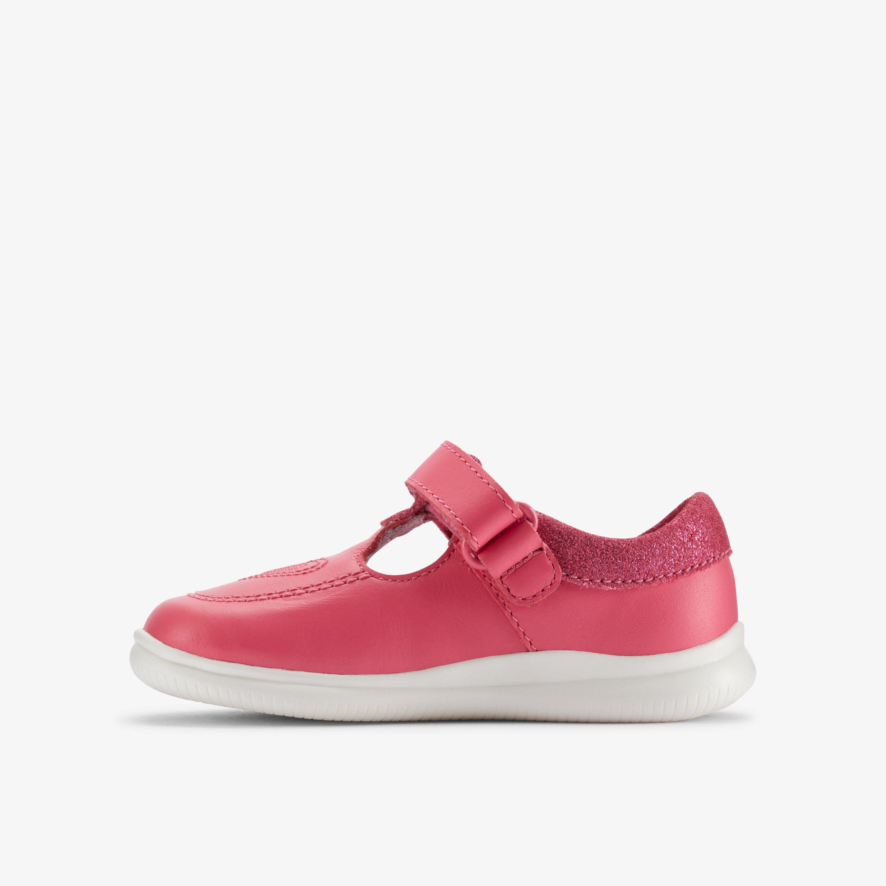 Crest Wish Toddler Bright Pink Leather T Bar Shoes, view 2 of 6