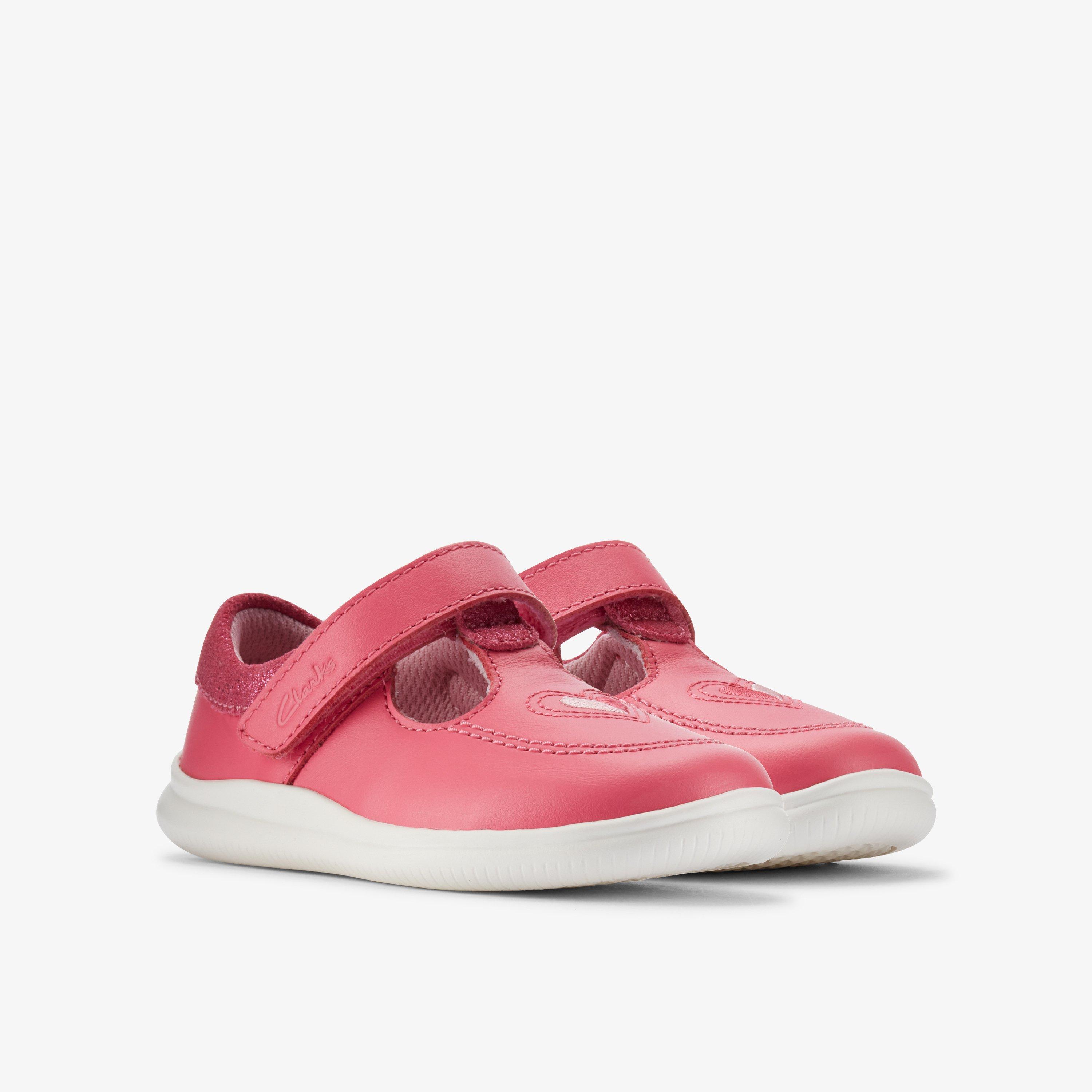 Crest Wish Toddler Bright Pink Leather T Bar Shoes, view 4 of 6