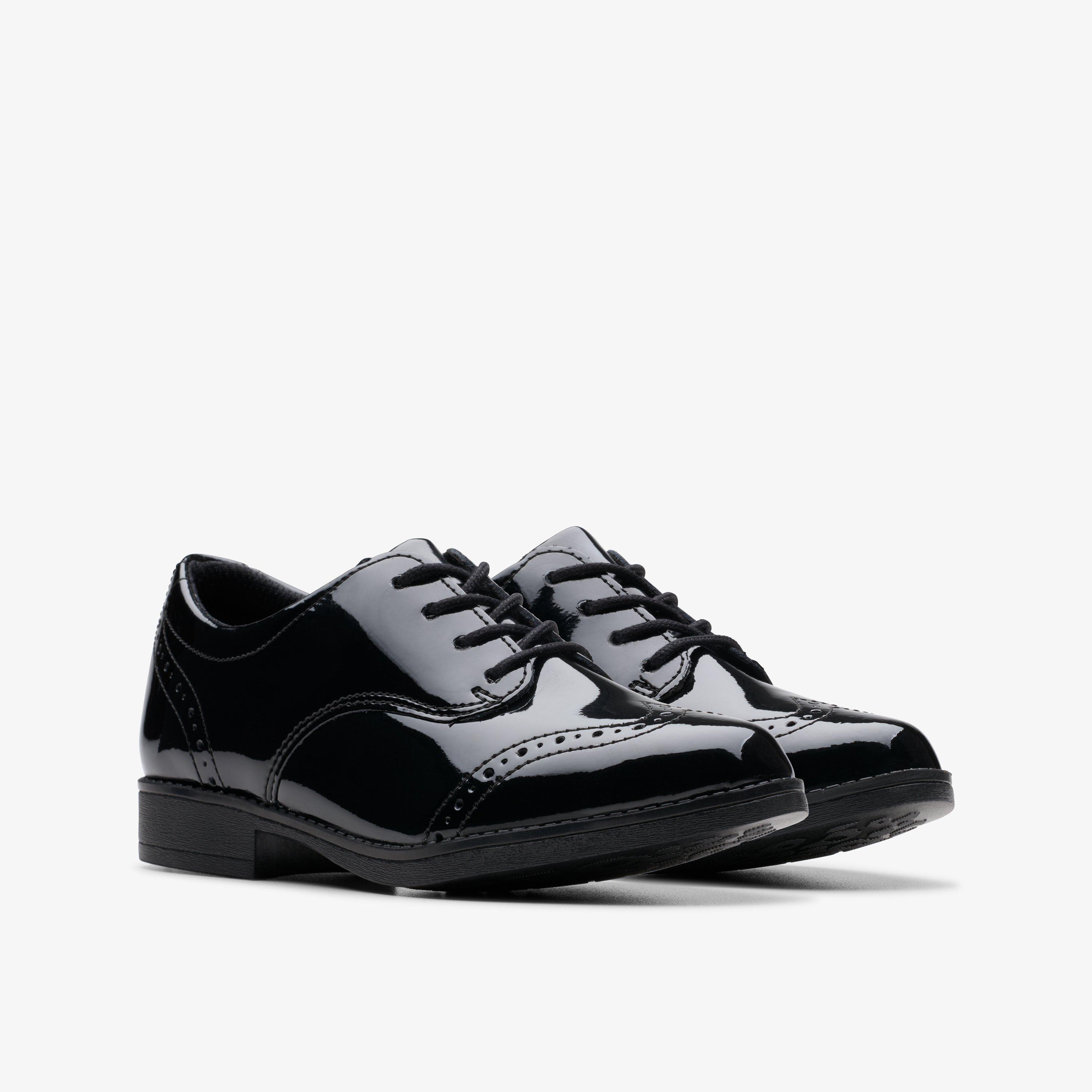 Sami Walk Kid Black Patent Brogues School Shoes, view 4 of 6