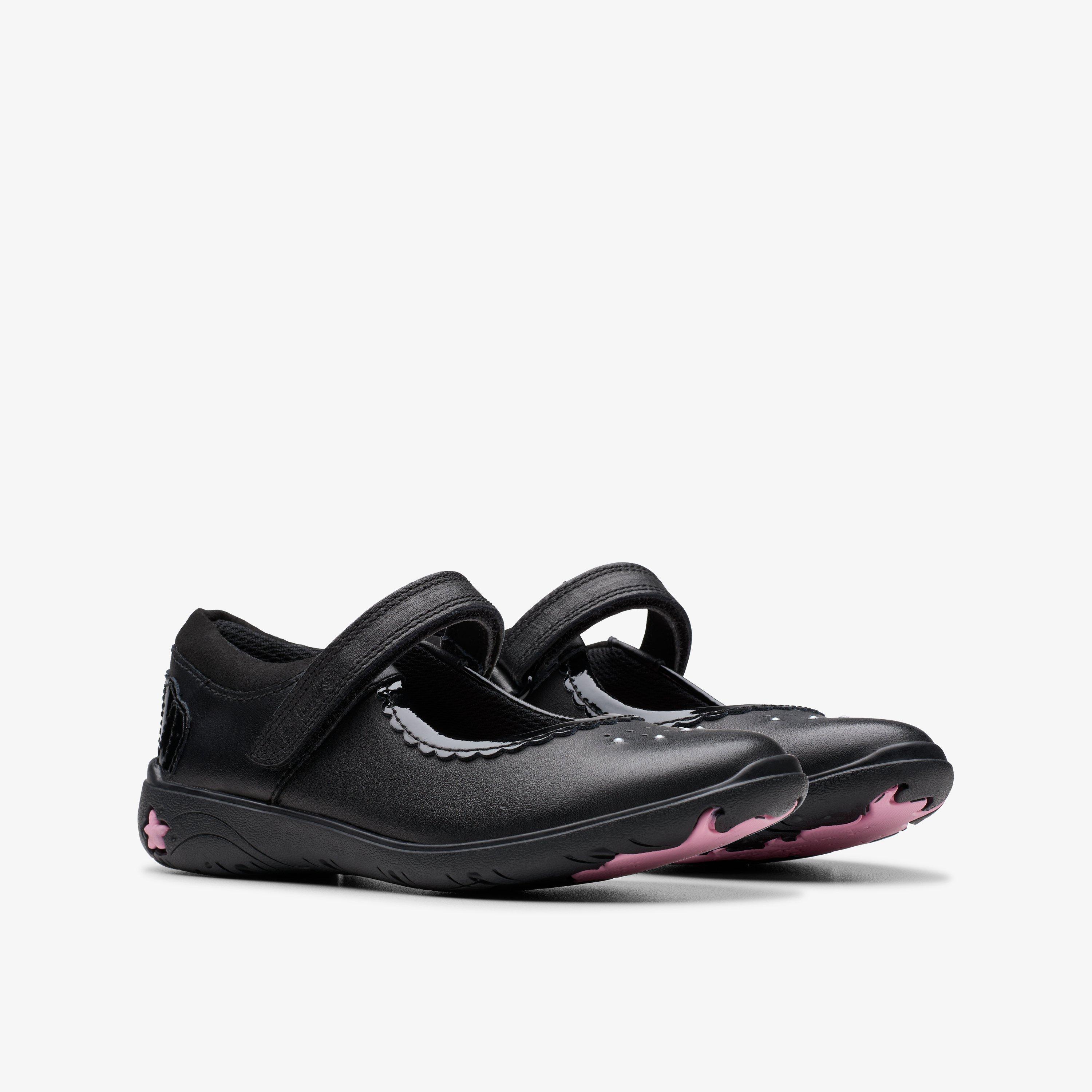 Sea Jewel Kid Black Leather Mary Jane School Shoes, view 4 of 7