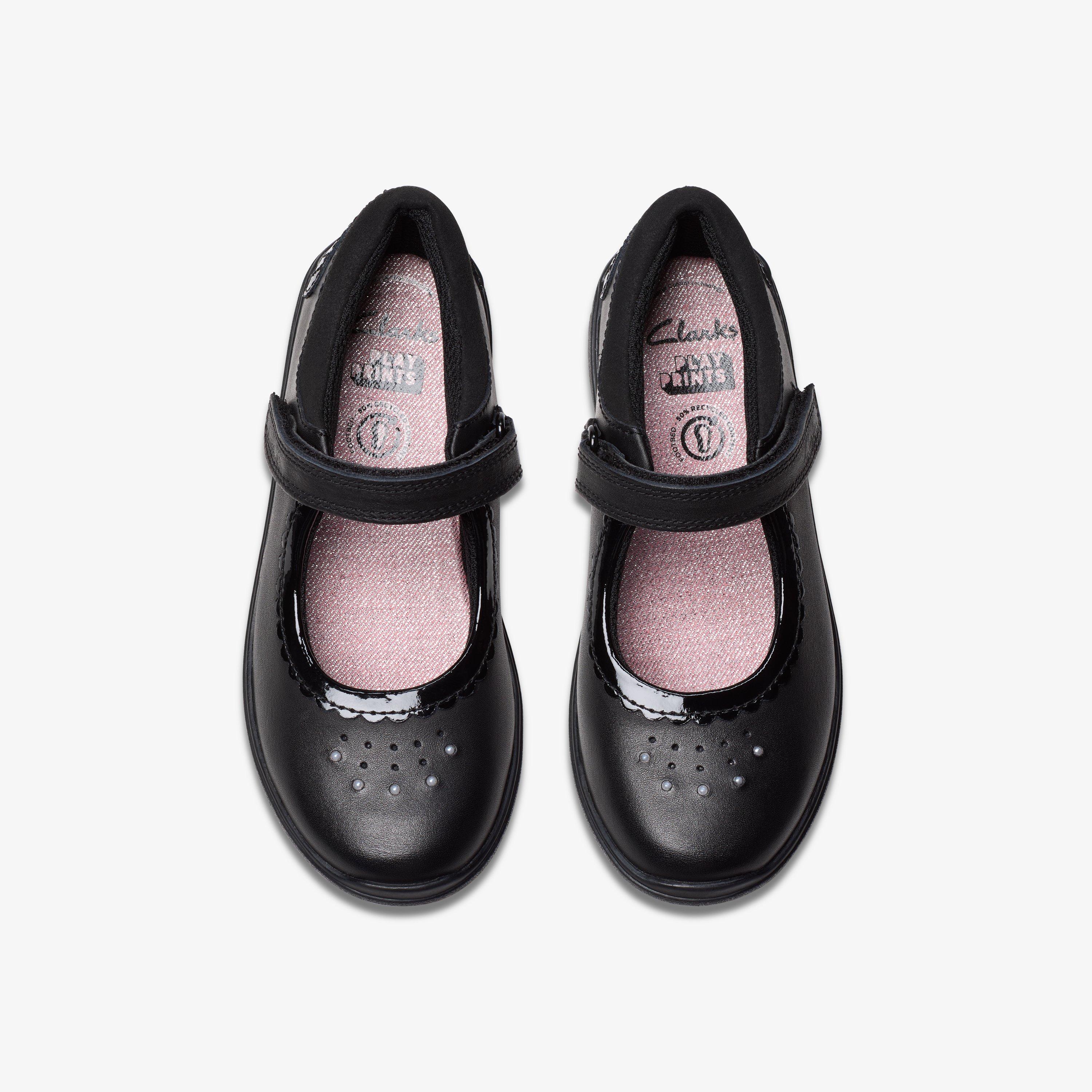 Sea Jewel Kid Black Leather Mary Jane School Shoes, view 6 of 7