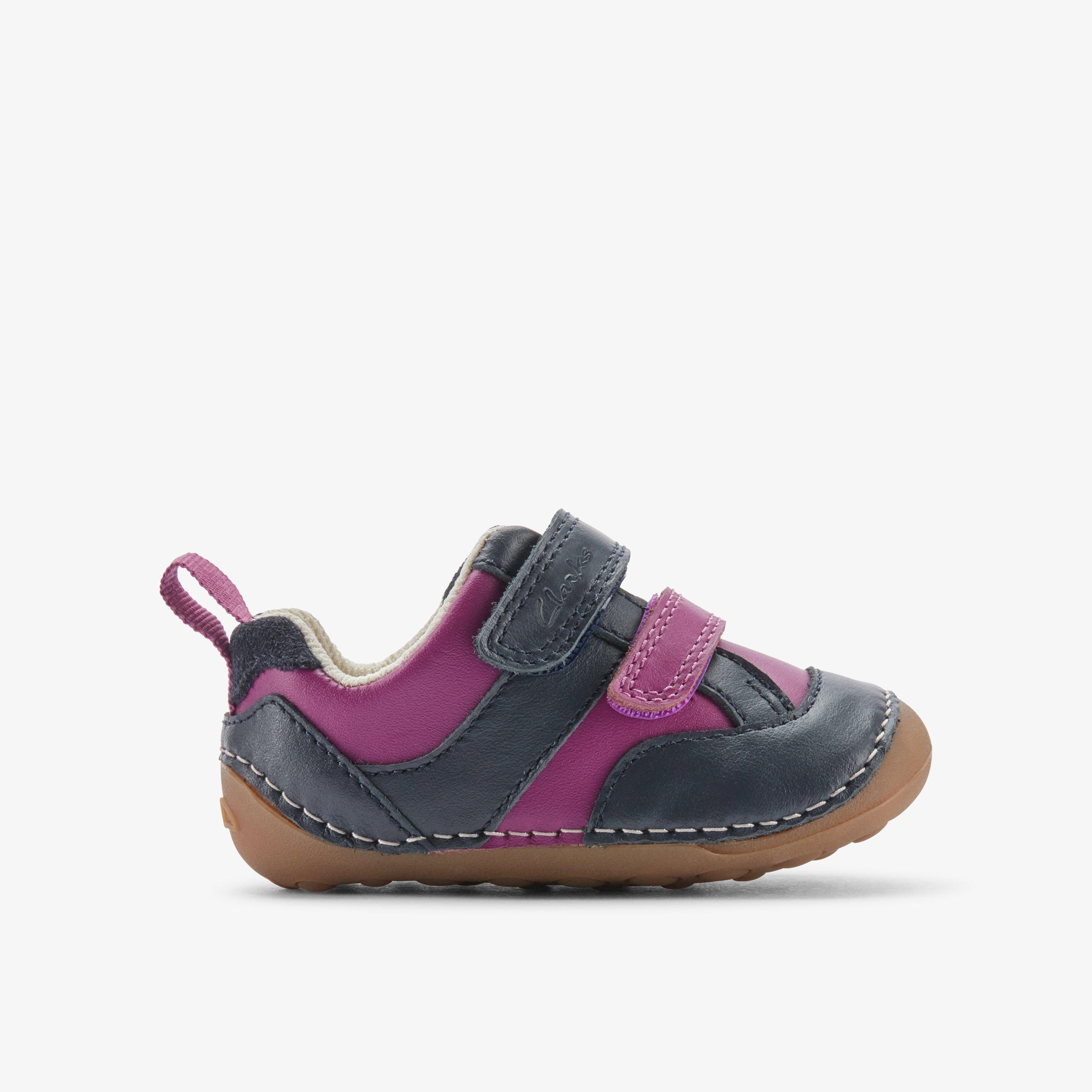 Girls Tiny Sky Toddler Navy Purple Pre Walker Clarks Outlet