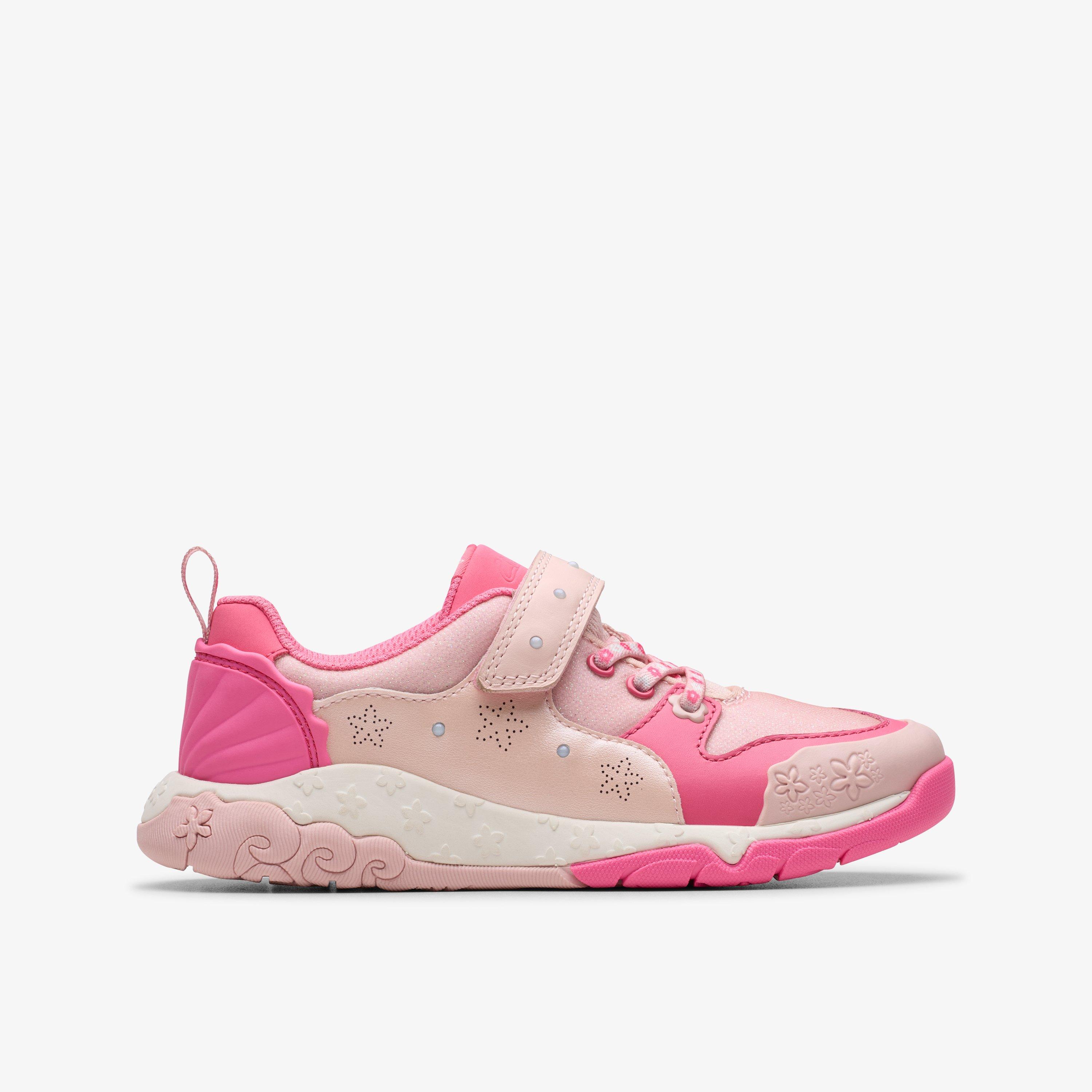 Tidal Shell Kid Pink Combination Trainers Riptape, view 1 of 7