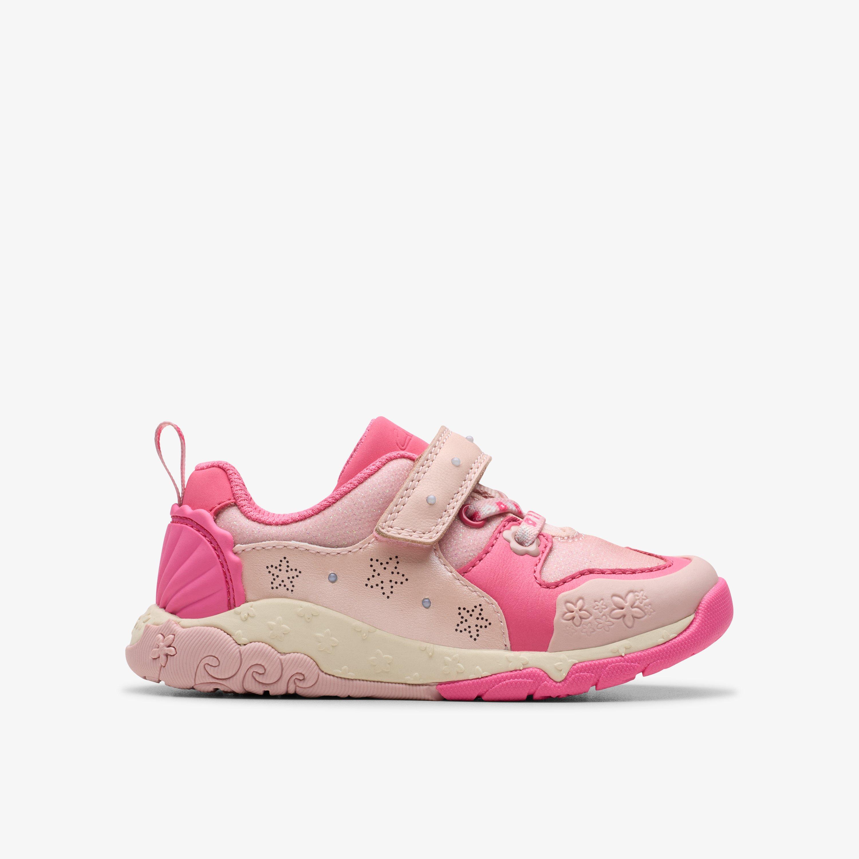 Tidal Shell Toddler Pink Combination Trainers Riptape, view 1 of 7