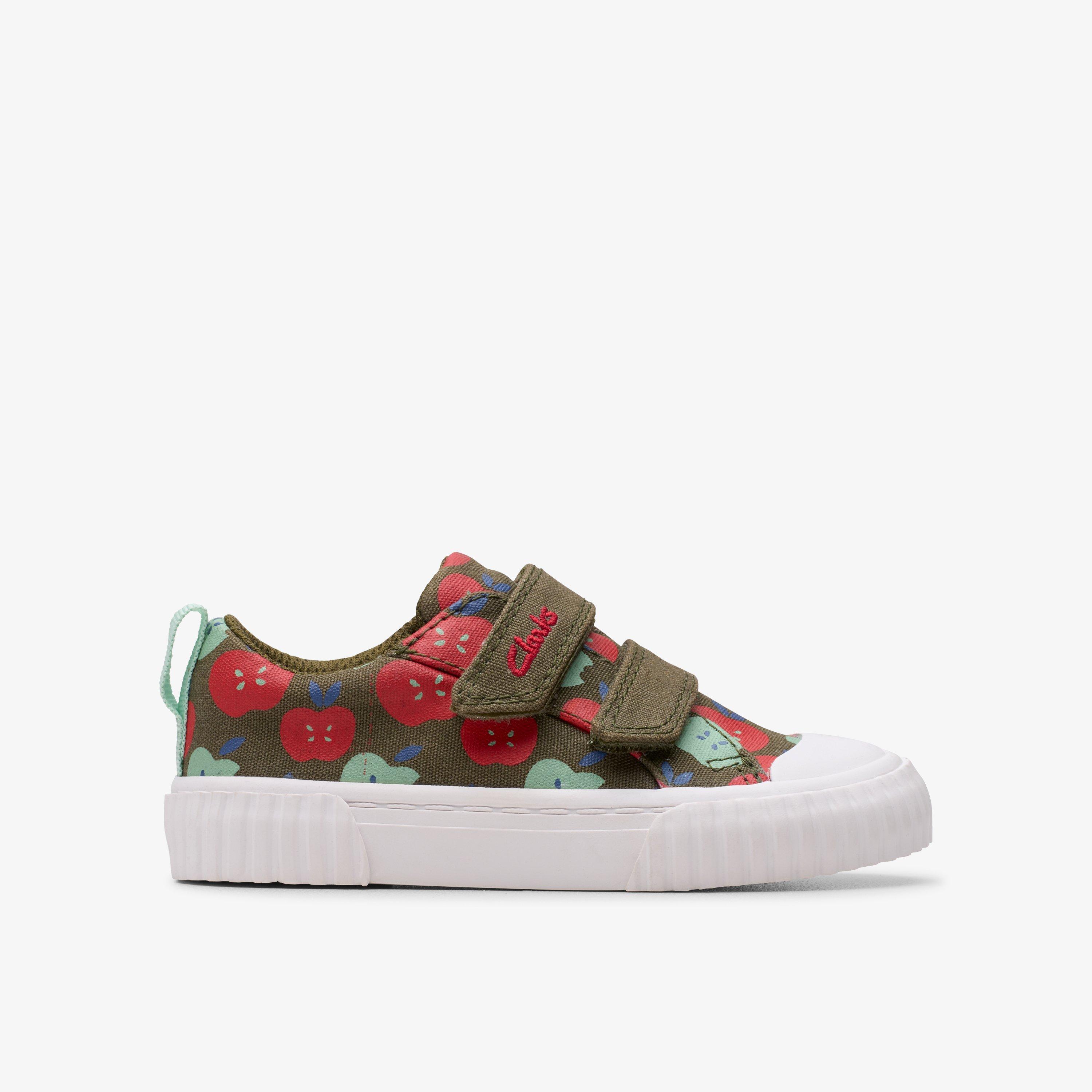 Foxing Garden Toddler Dark Olive Canvas Trainers Riptape, view 1 of 6