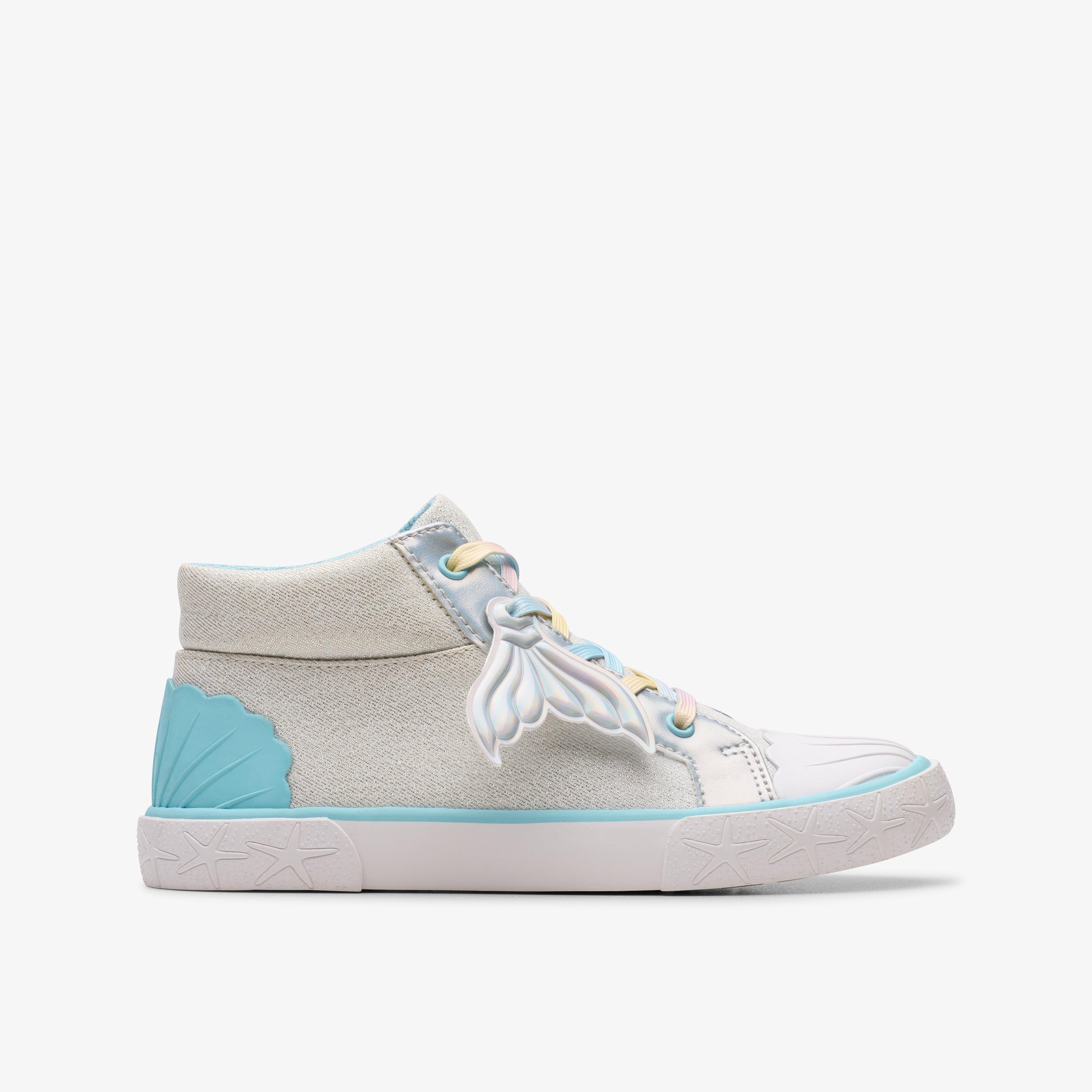 Foxing Wish Hi Kid Silver Fabric High Tops Canvas Lace Up, view 1 of 10