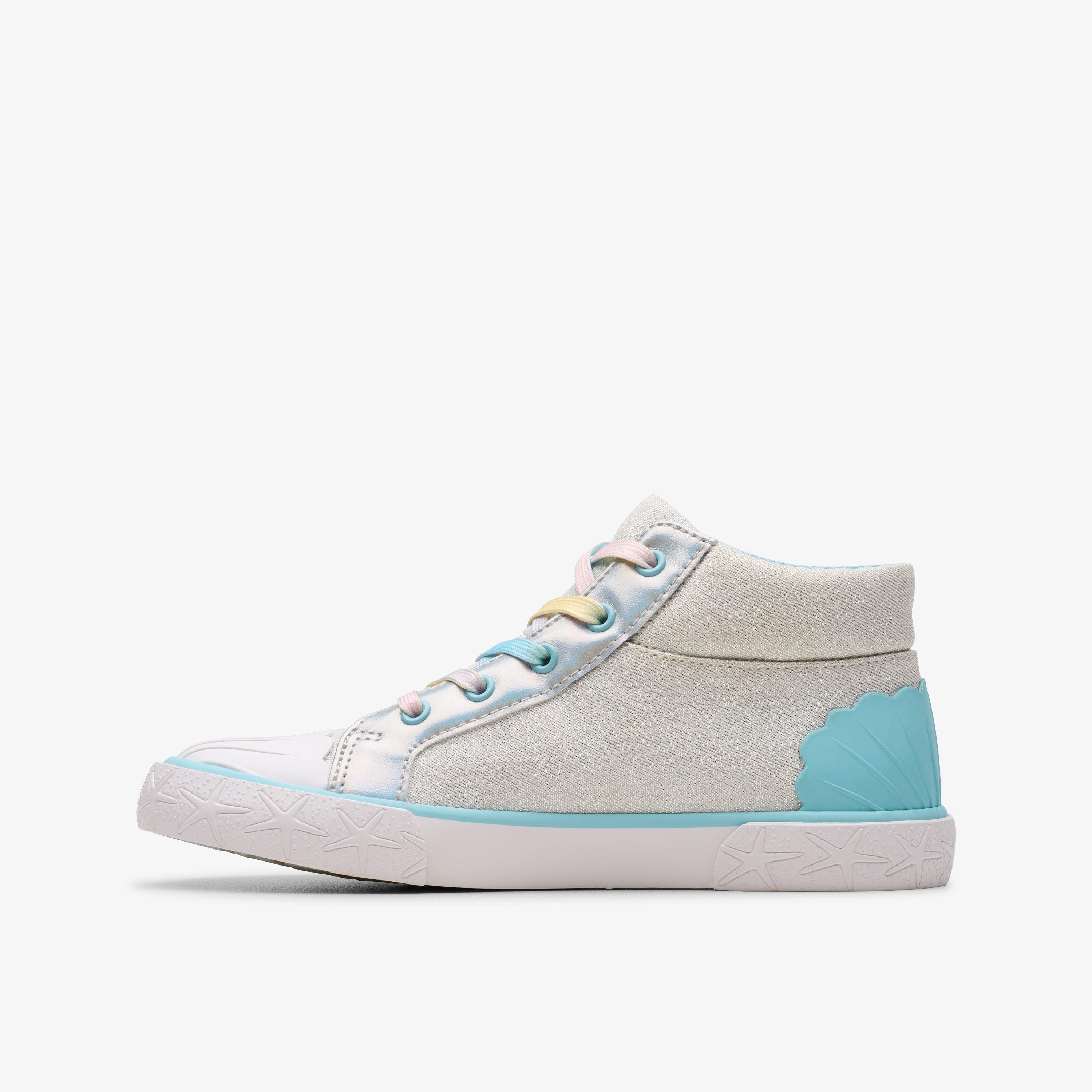 Foxing Wish Hi Kid Silver Fabric High Tops Canvas Lace Up, view 6 of 10