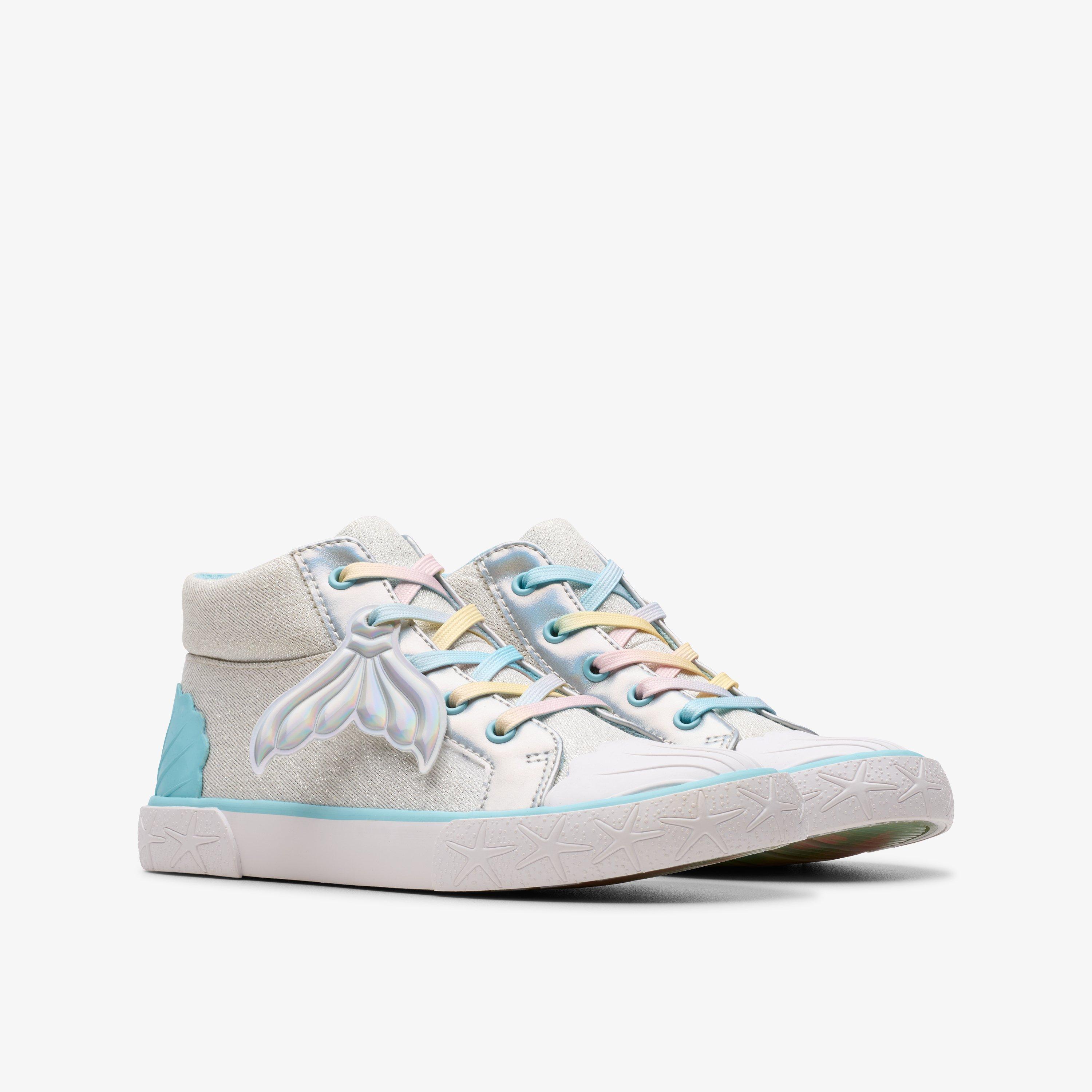 Foxing Wish Hi Kid Silver Fabric High Tops Canvas Lace Up, view 8 of 10