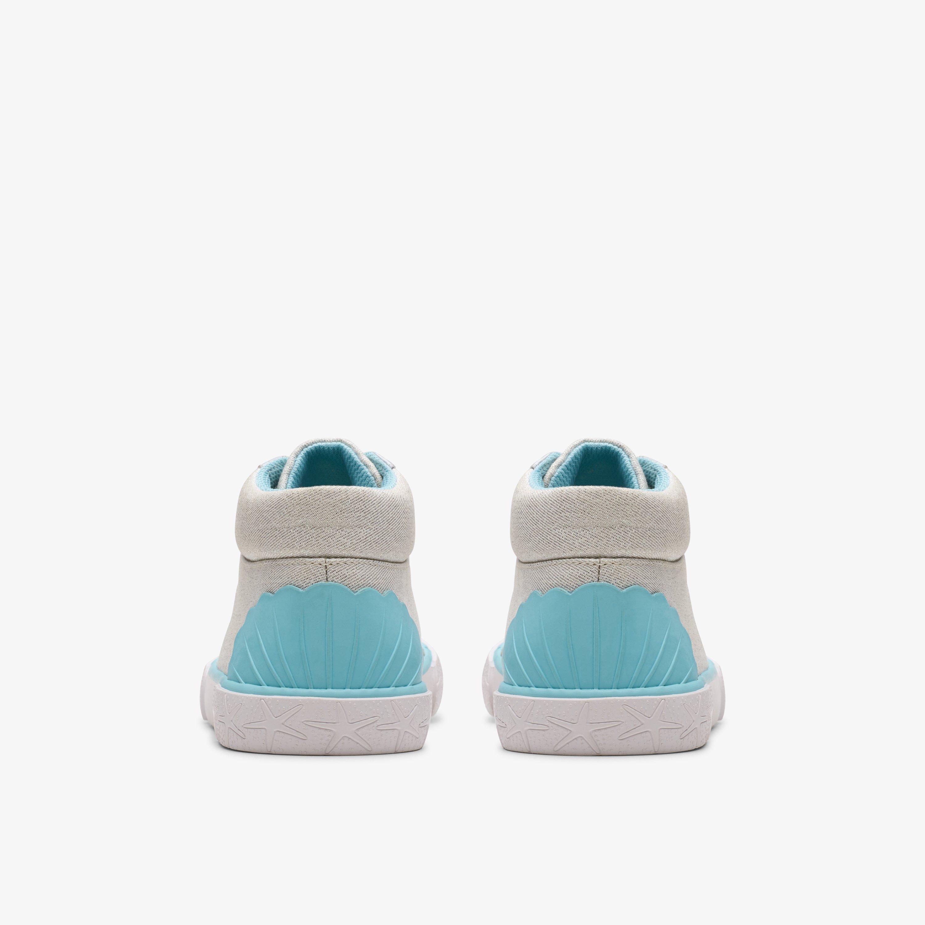 Foxing Wish Hi Kid Silver Fabric High Tops Canvas Lace Up, view 9 of 10