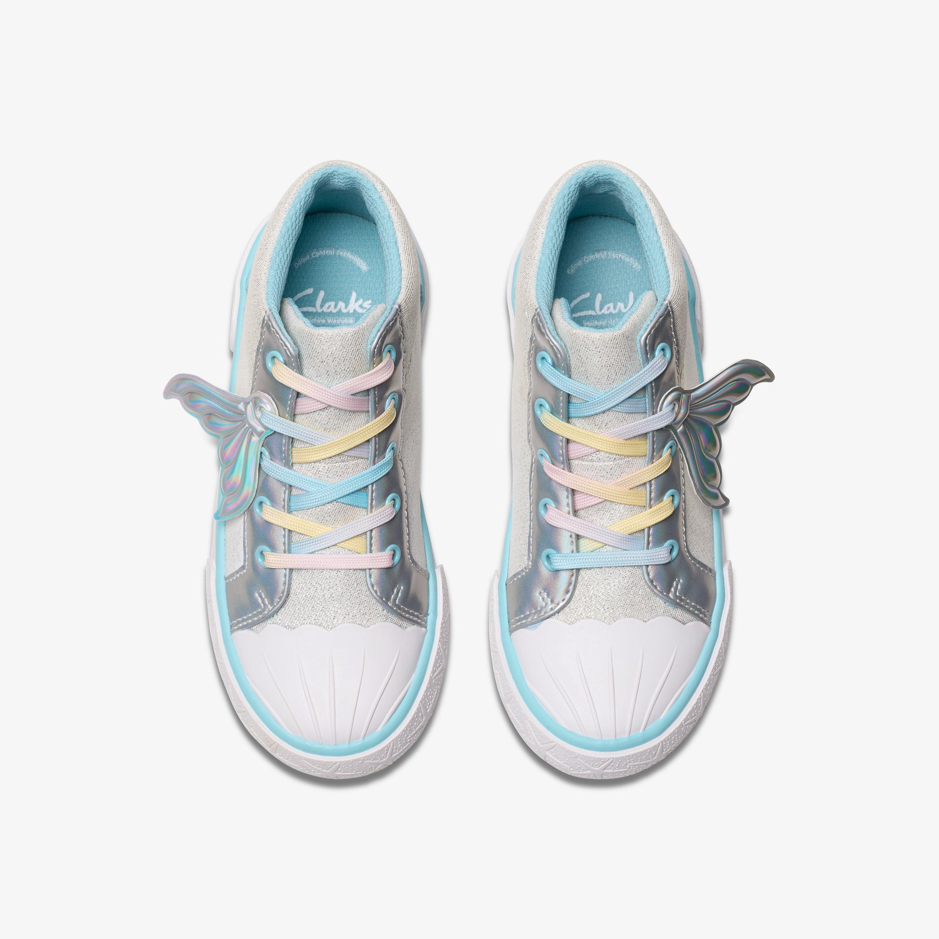 Foxing Wish Hi Kid Silver Fabric High Tops Canvas Lace Up, view 10 of 10