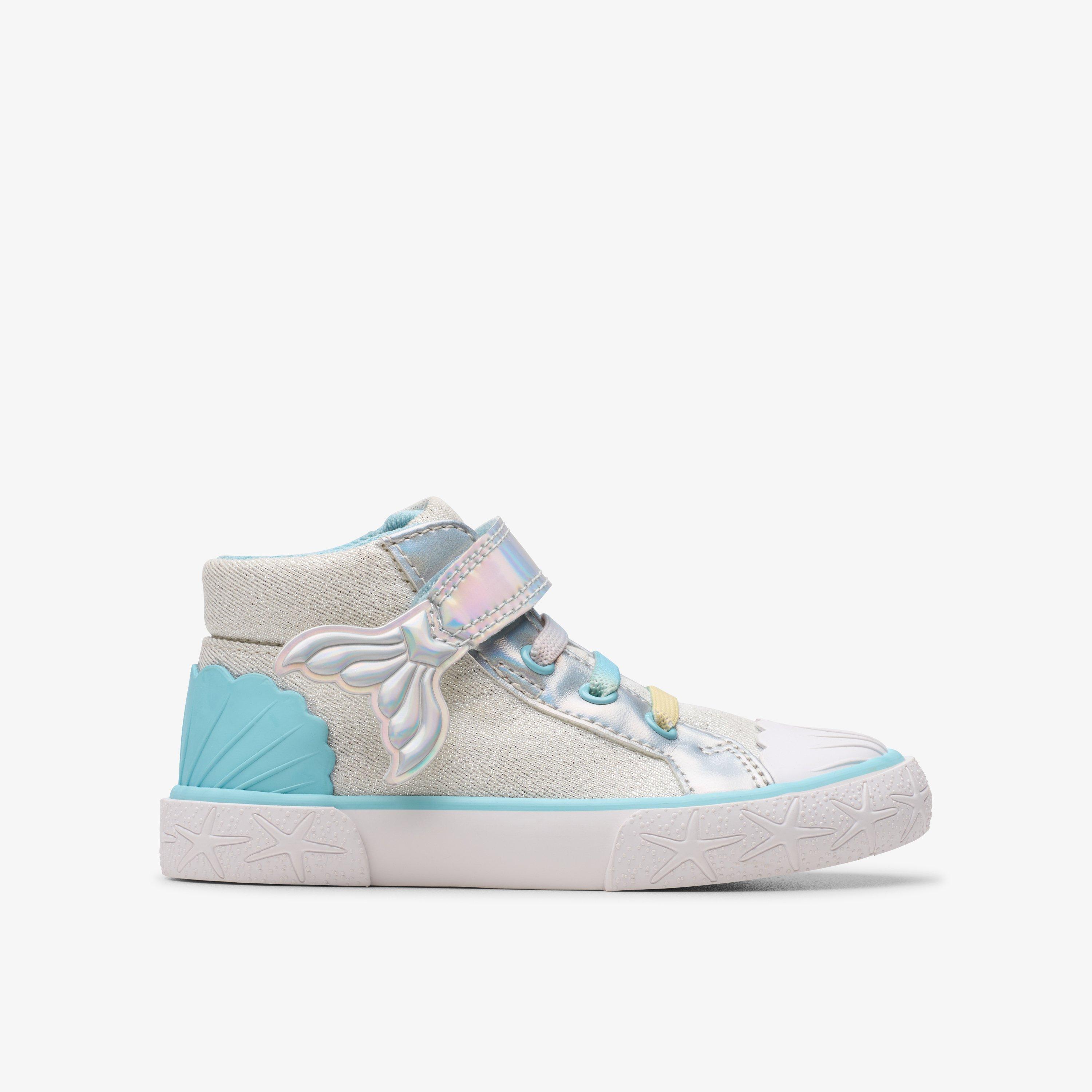 Foxing Wish Hi Toddler Silver Fabric Trainers High Tops, view 1 of 6